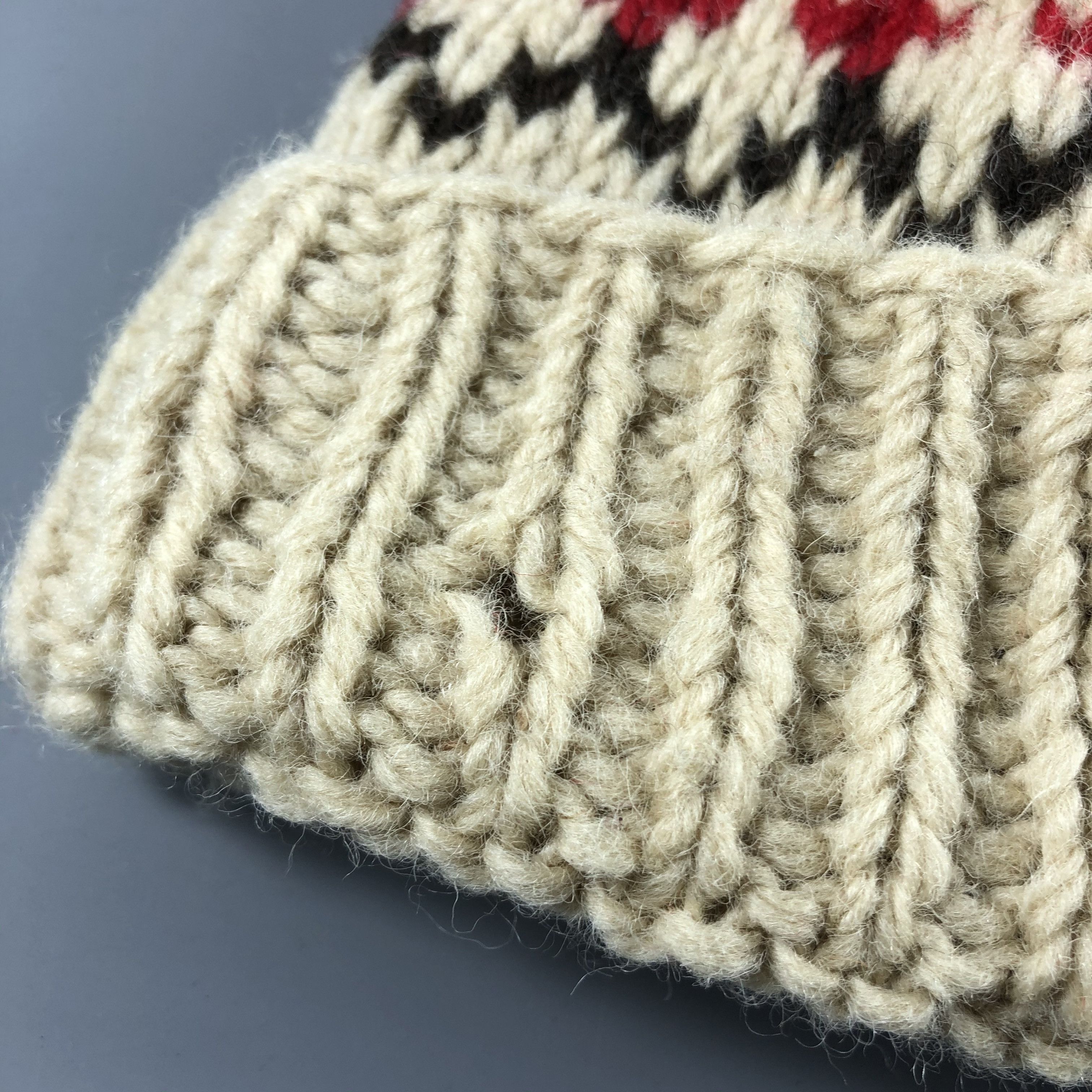 Vintage Fair Isle Freedom Knit Beanie Snow Hat Snow Cap -D1104 Size ONE SIZE - 5 Thumbnail