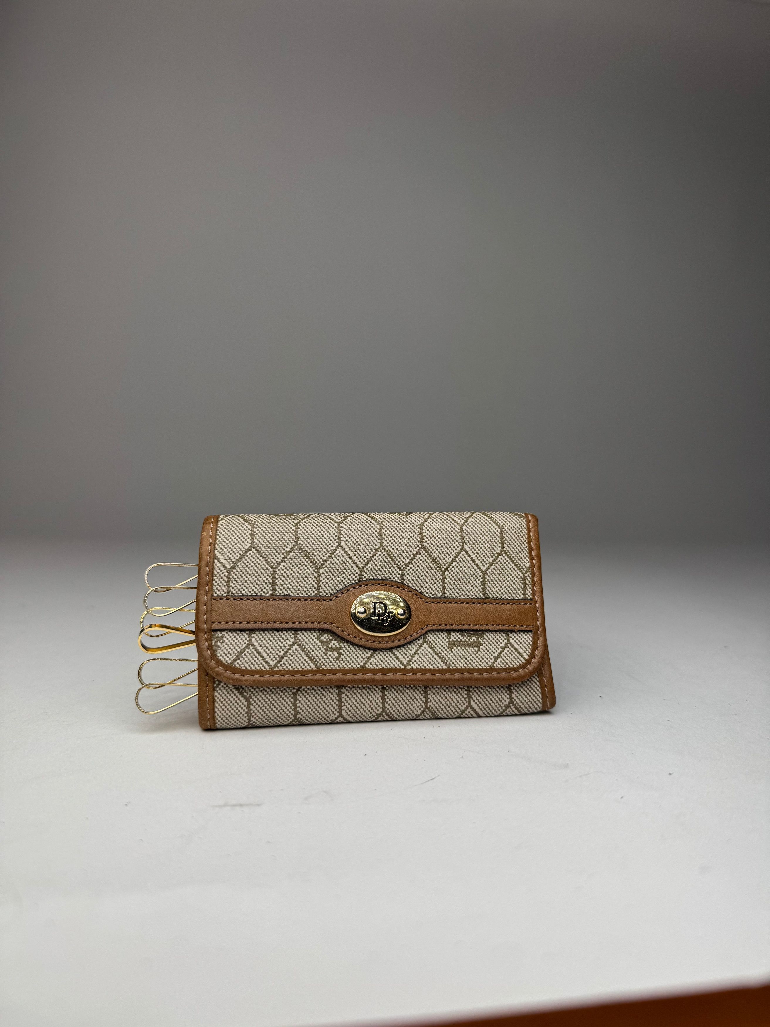 Dior Vintage Monogram Key Holder beige brown Size ONE SIZE - 1 Thumbnail