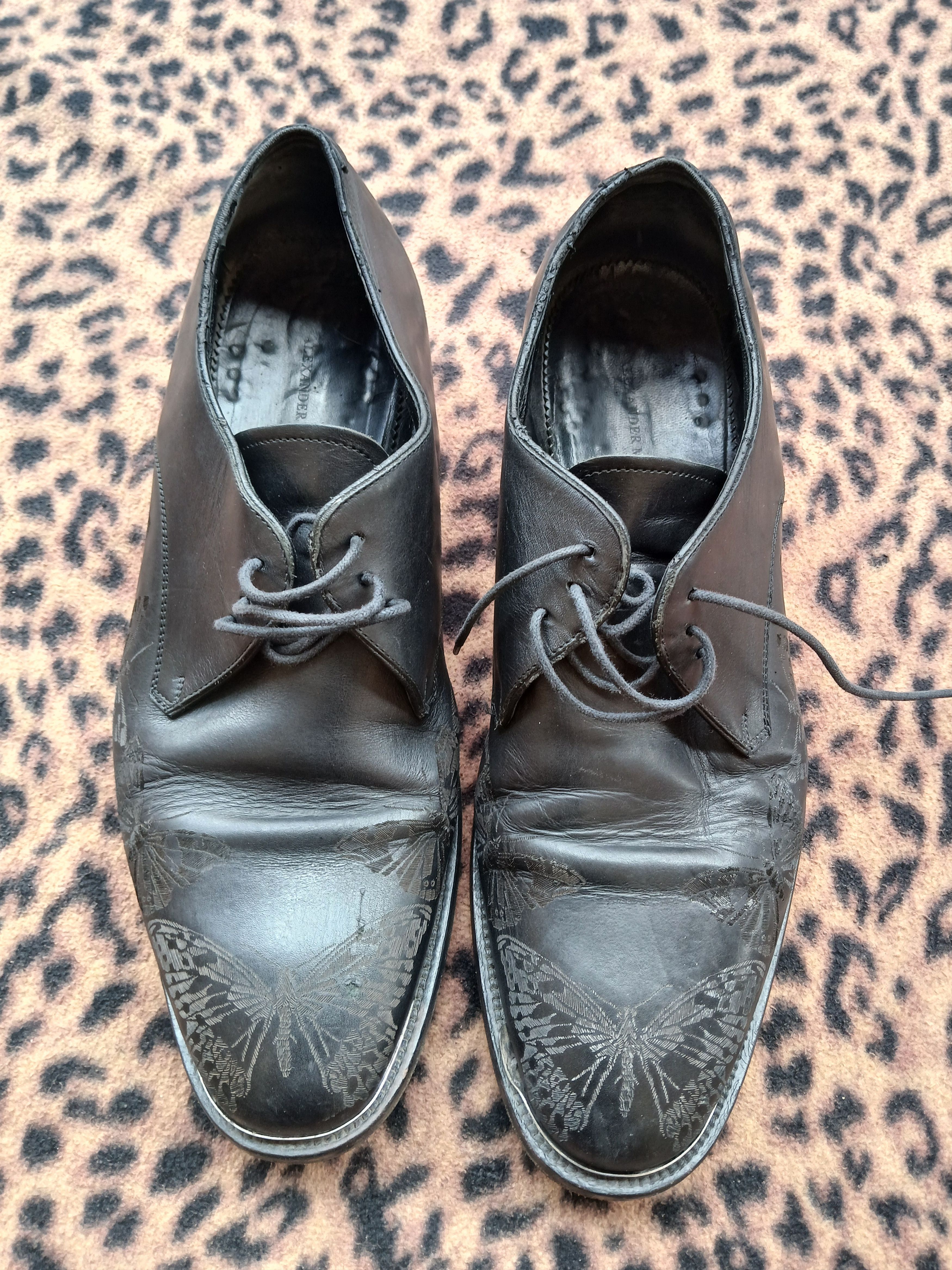 Alexander McQueen Alexander McQueen flocked moth derby shoe Size US 12 / EU 45 - 1 Thumbnail