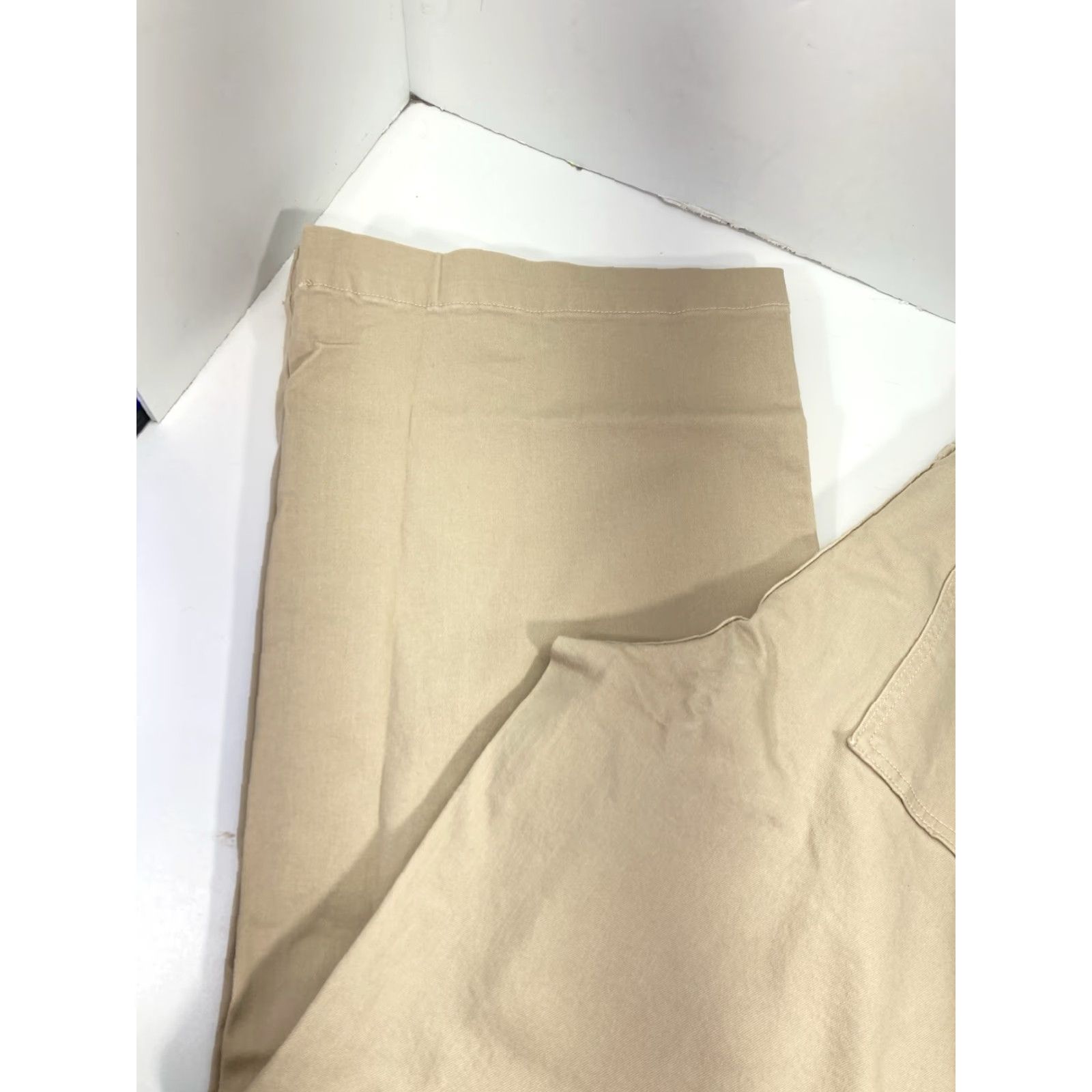 Nine West Nine West Pants Women Sz 16 Wide-Leg Beige Khaki Stretch Cotton Blend NWT 38x34 China Vietnam Spring Summer Fall Regular Men/Women? Size 38" / US 16 / IT 52 - 3 Thumbnail