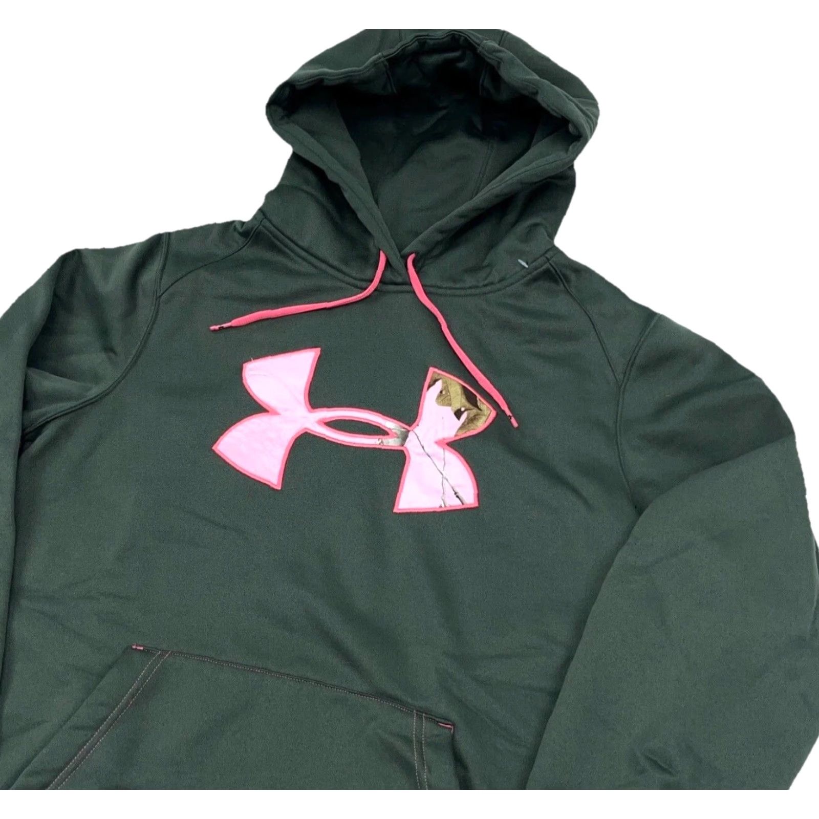 Under Armour Under Armour Hoodie Women M Green Camo Logo Pullover Regular Fleece Breathable Pockets All Seasons Modern Sports Logo Womens Size M / US 6-8 / IT 42-44 - 2 Thumbnail