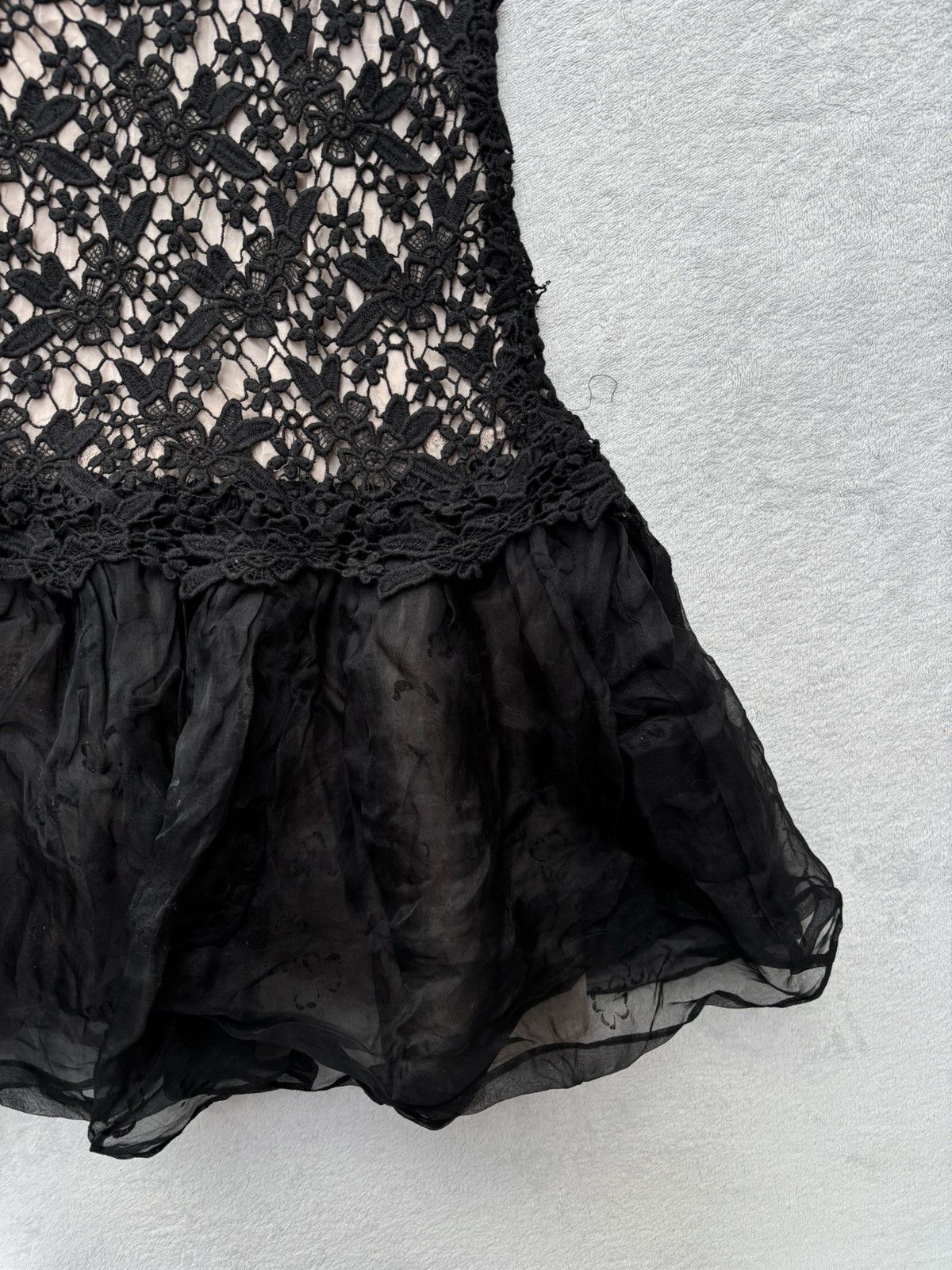 RED Valentino Floral Gothic Sheer Mesh Lace Ballerina Style Dress Size S / US 4 / IT 40 - 8 Thumbnail