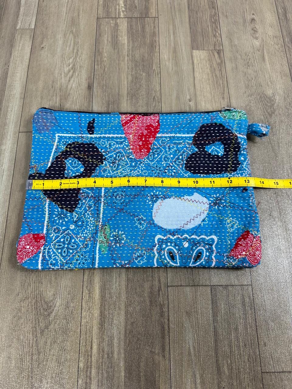 Handmade Custom Made Distressed Denim Paisley Patchwork Boro Clutch Size ONE SIZE - 11 Thumbnail