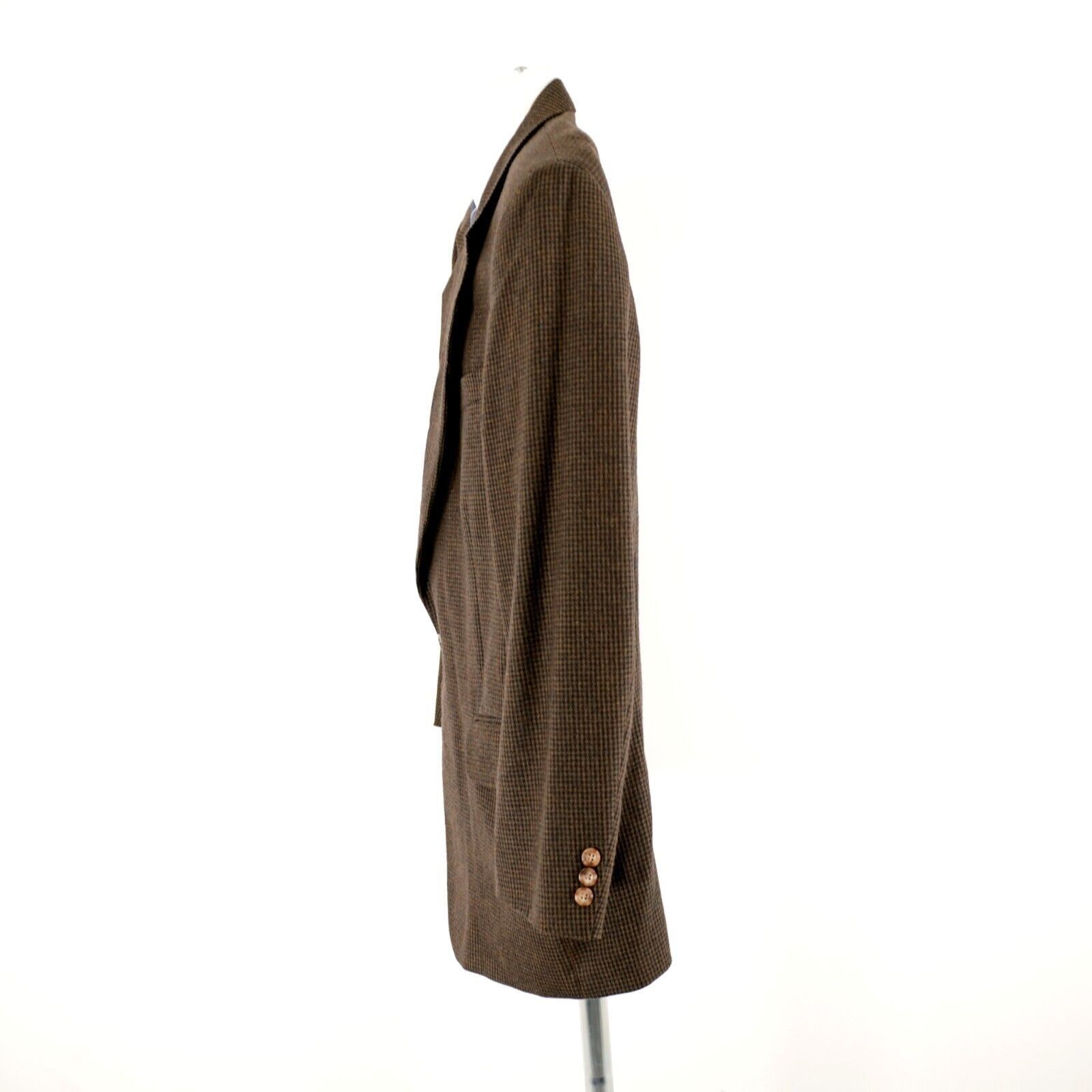 Oscar De La Renta Oscar De La Renta 42R Soft Tweed Wool Brown Green Houndstoot Size 42R - 5 Thumbnail