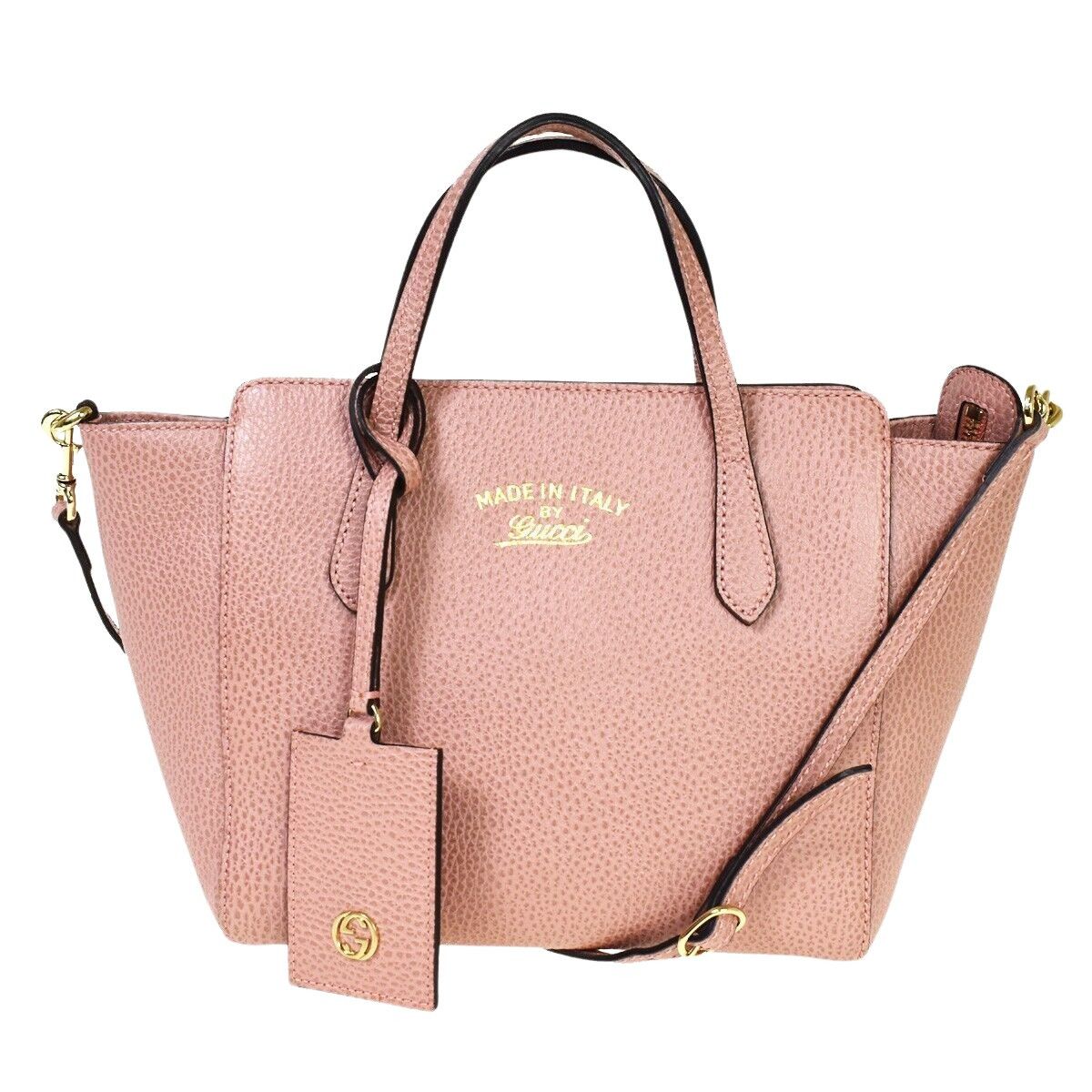 Gucci Gucci Swing Pink Leather Handbag Size ONE SIZE - 1 Thumbnail