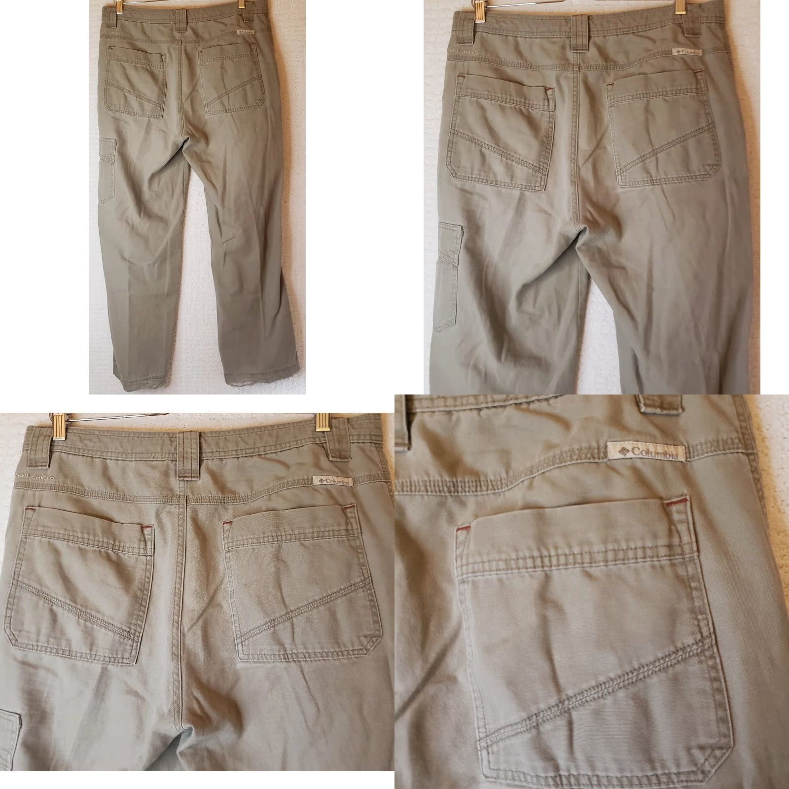 Vintage Columbia Omni-Shield Hiking Outdoor Pants Khaki Mens 34x32 Zip Pockets Canvas Cotton Regular Straight Jeans style Khakis Outdoor Mens Size US 34 / EU 50 - 8 Thumbnail