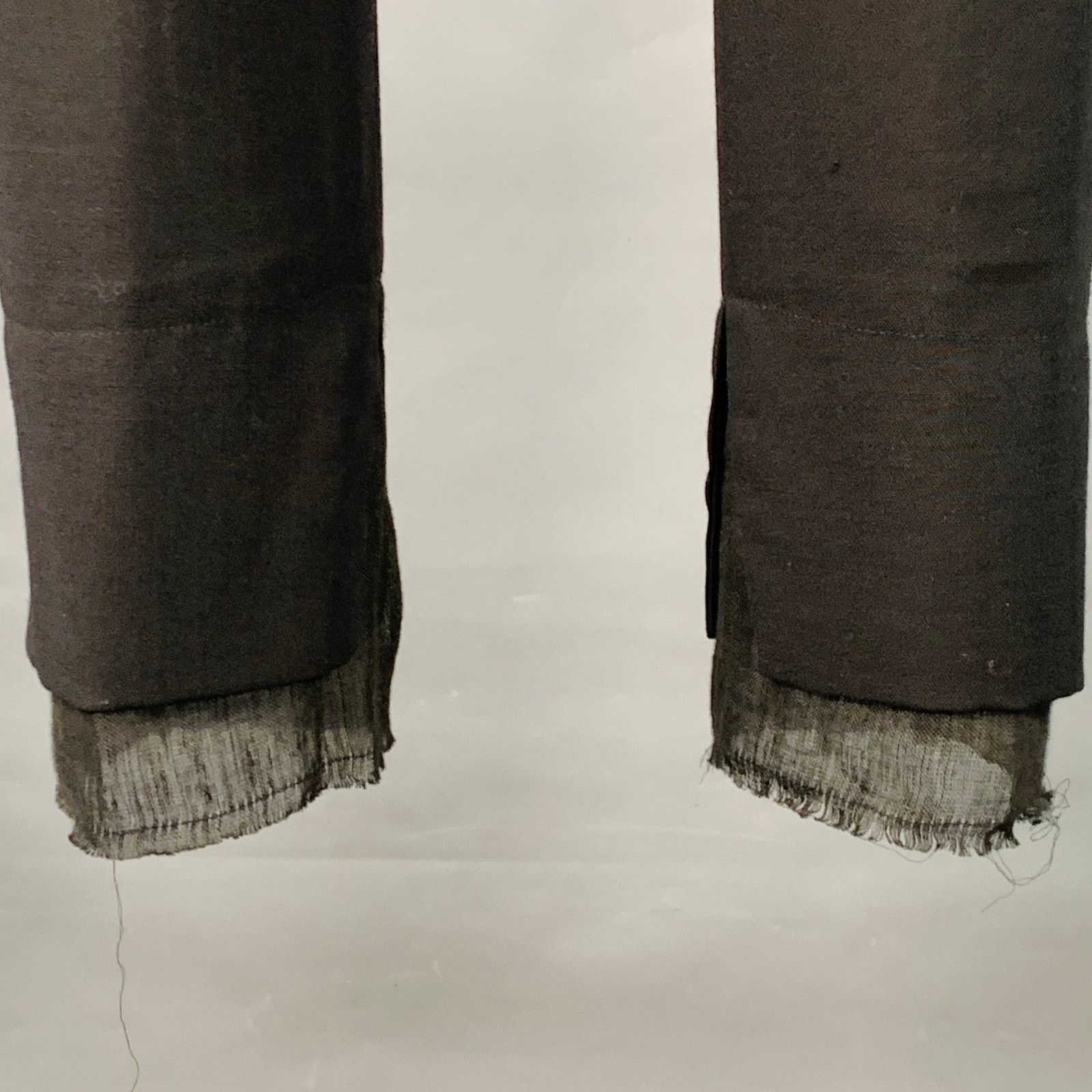 Ann Demeulemeester Size 8 Black Rayon Blend Flat Front Layered Dress Pants Size 30" / US 8 / IT 44 - 2 Thumbnail