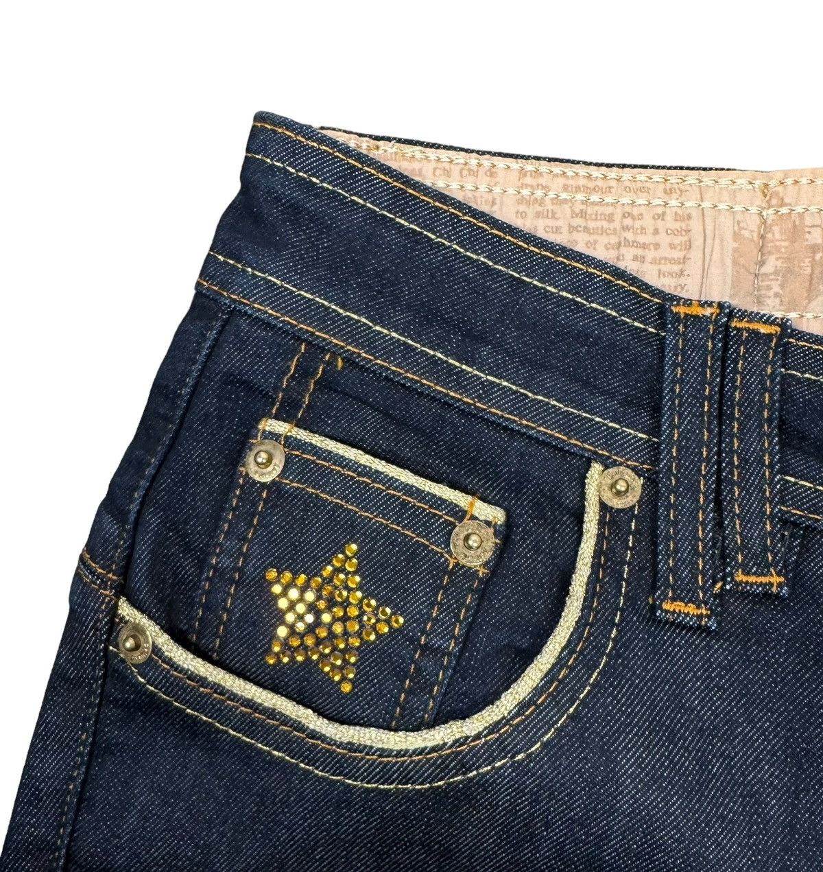John Galliano Galliano Glitzy Jeans Bootcut Sequin Stars size 25 Size 25" / US 0 / IT 36 - 15 Thumbnail