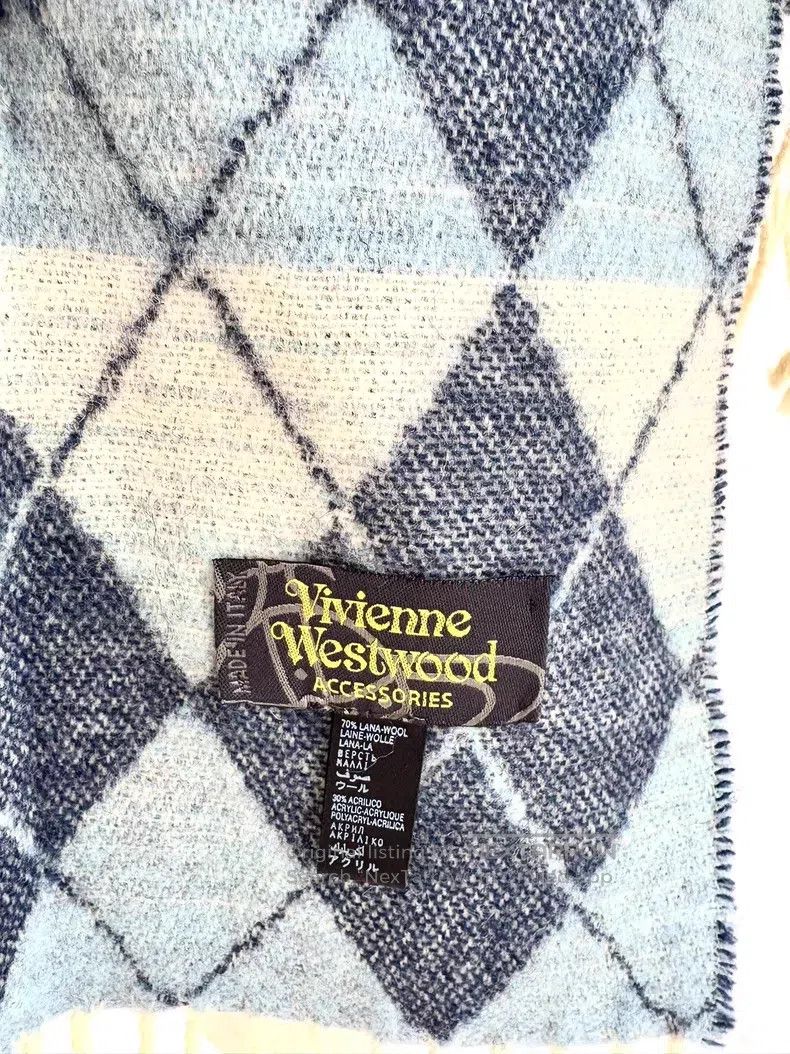 Vivienne Westwood Vivienne Westwood Graduated Blue Diamond Big Saturn Wool S Size ONE SIZE - 5 Thumbnail