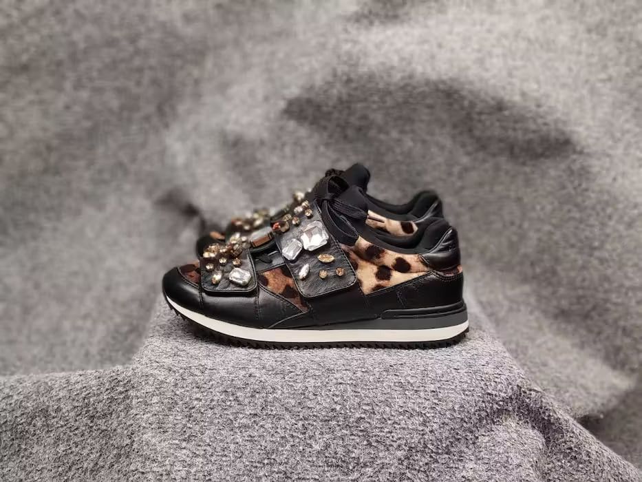 Dolce & Gabbana Dolce & Gabbana Leopard pattern stones velutto Sneakers Size US 9.5 / IT 39.5 - 5 Thumbnail