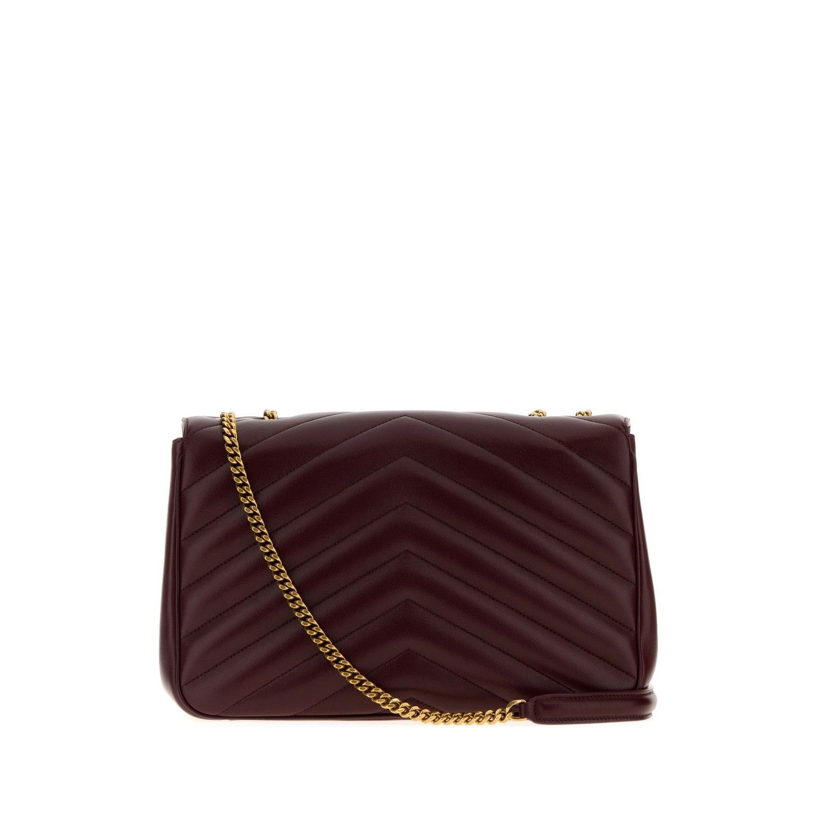 Saint Laurent Paris SAINT LAURENT Loulou Large $3400 Rouge Cabernet Leather Shou Size ONE SIZE - 3 Thumbnail