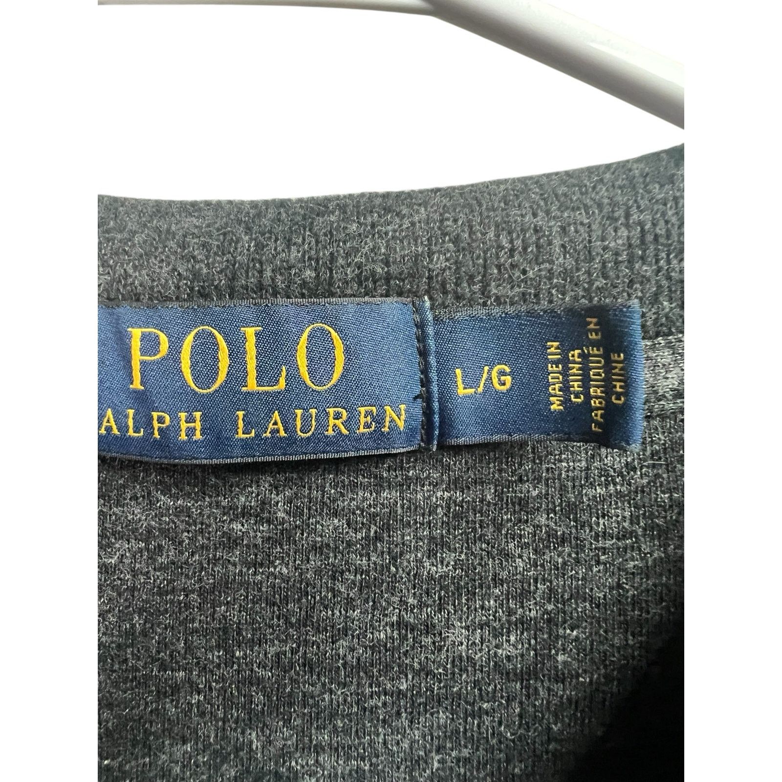 Polo Ralph Lauren Polo Ralph Lauren 1/4 Zip Sweater Pullover Charcoal Gray Size US L / EU 52-54 / 3 - 3 Thumbnail