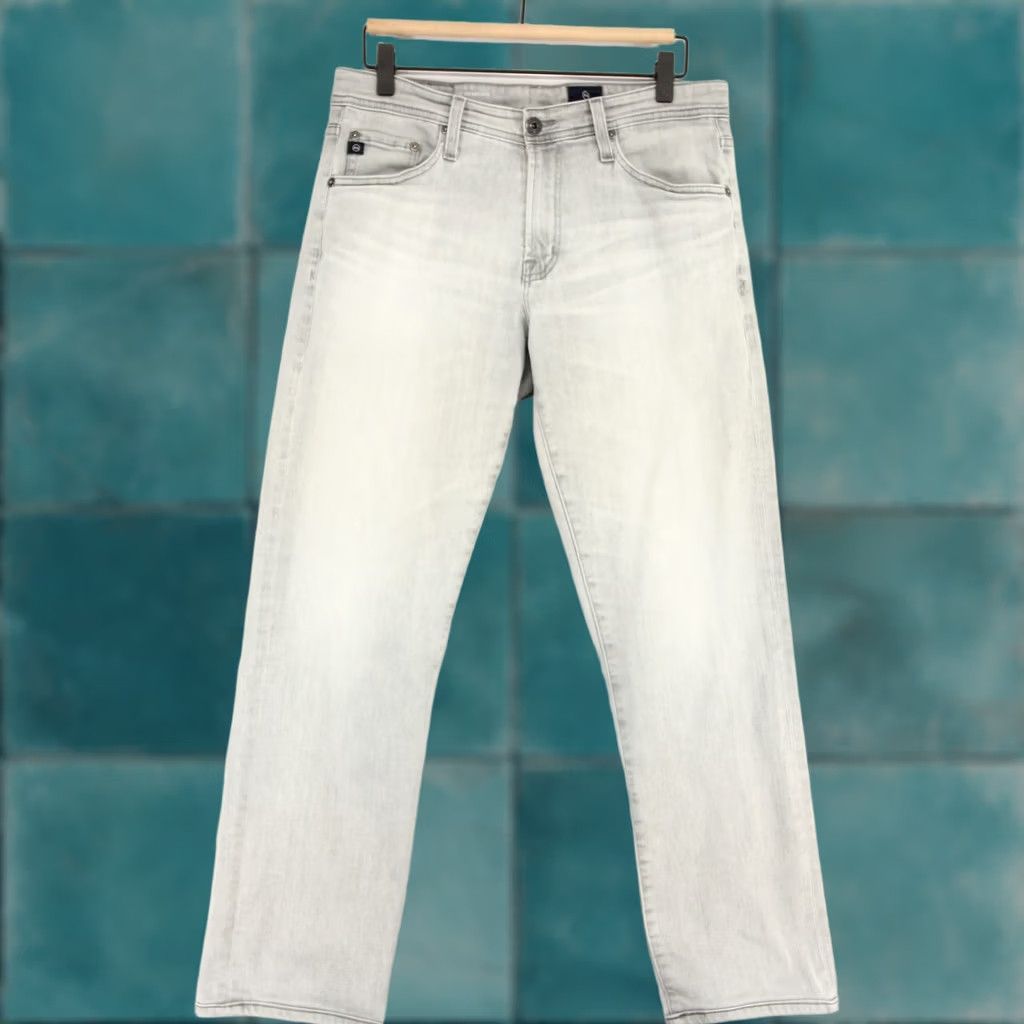 Vintage AG Adriano Goldschmied The Graduate Jeans Mens 31x28 Gray Tailored Leg Stretch Size US 31 - 1 Thumbnail