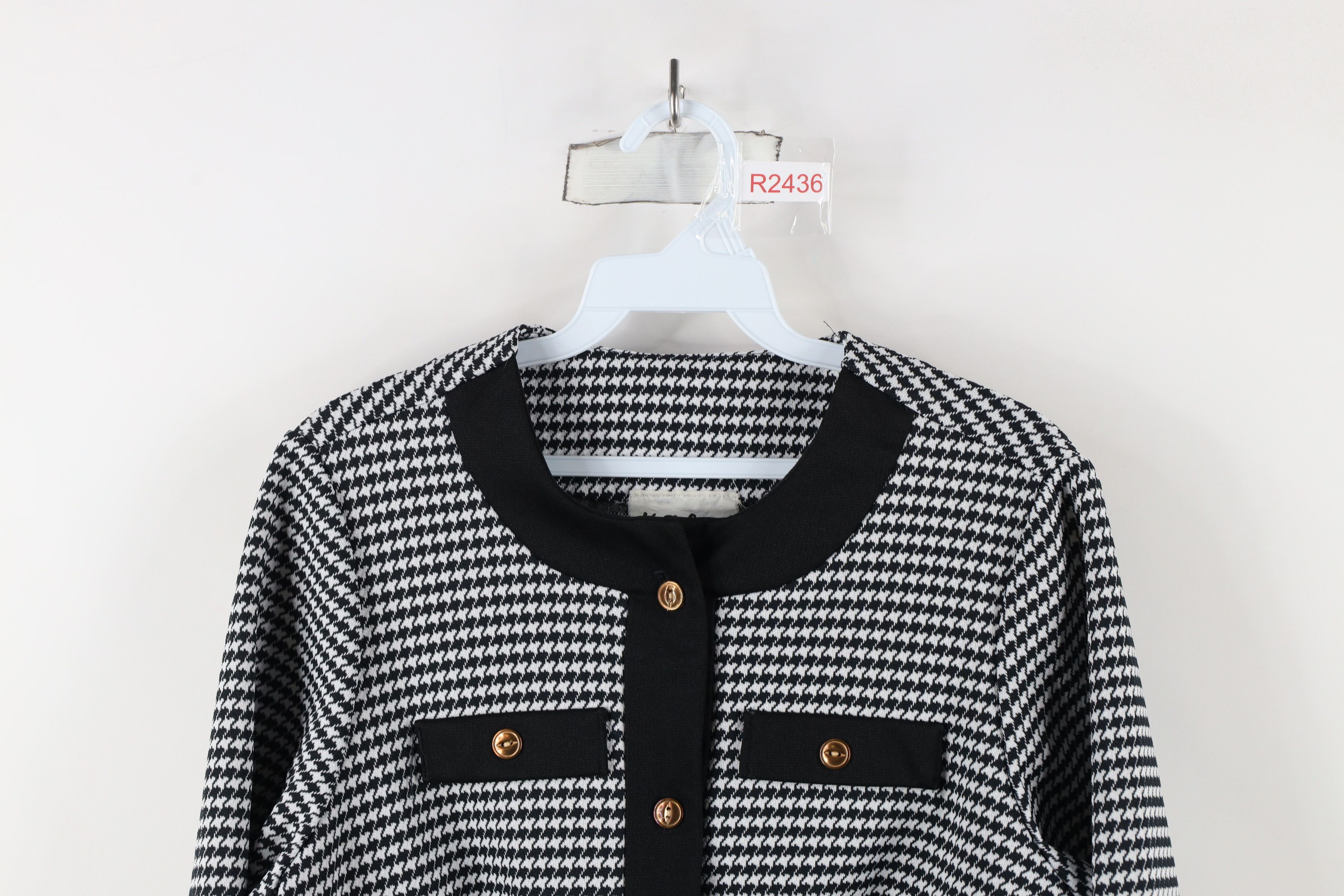 Vintage Vintage 60s Streetwear Houndstooth Knit Blazer Jacket USA Size S / US 4 / IT 40 - 2 Thumbnail