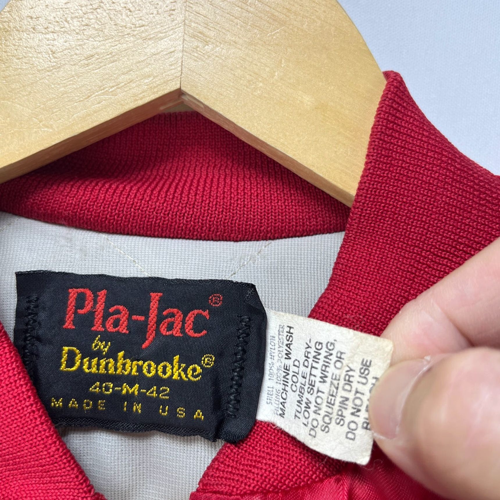 Dunbrooke VINTAGE Dunbrook Pla-Jac England Satin Bomber Jacket Medium Shirt Mens 90s Red Size US M / EU 48-50 / 2 - 5 Thumbnail