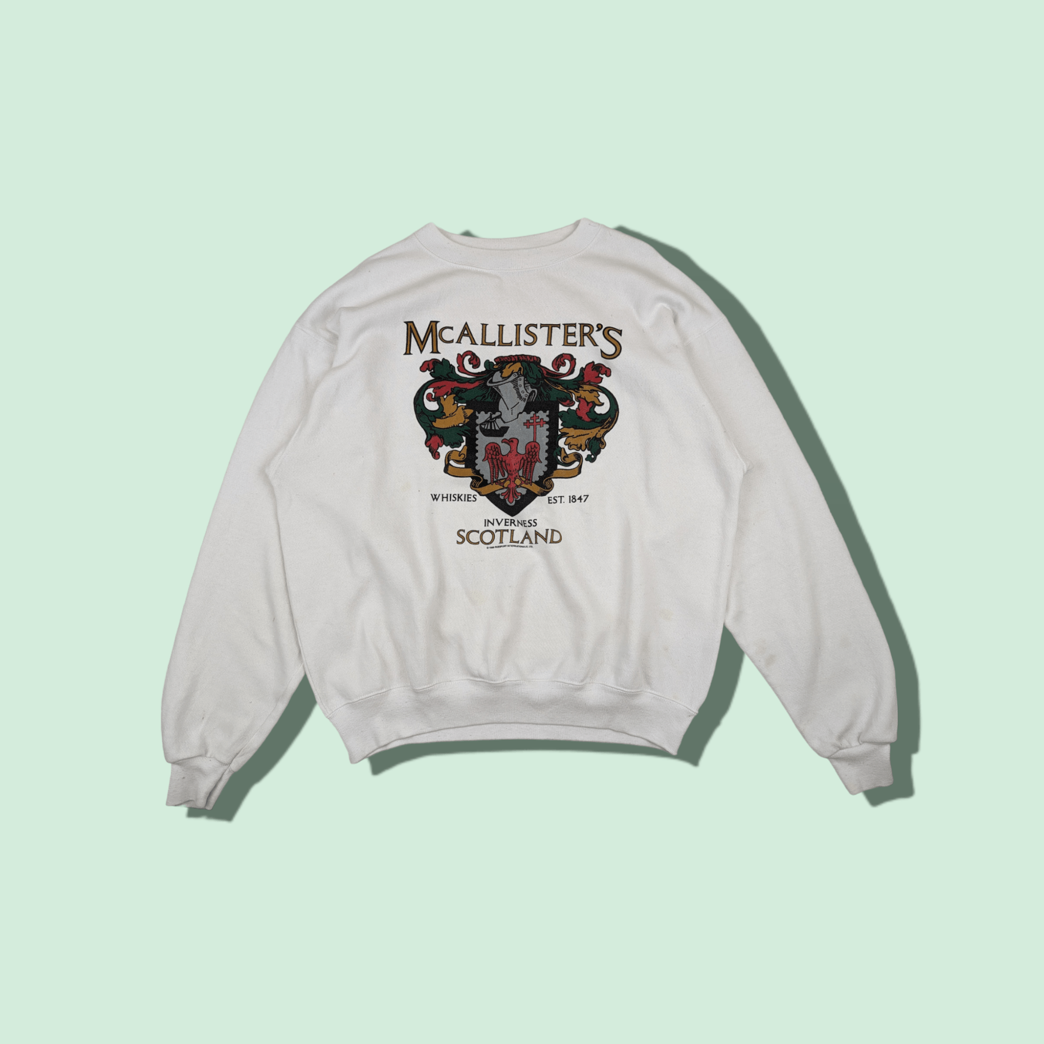 Vintage 80's 1989 MCALLISTERS Whiskies Scotland Sweatshirt