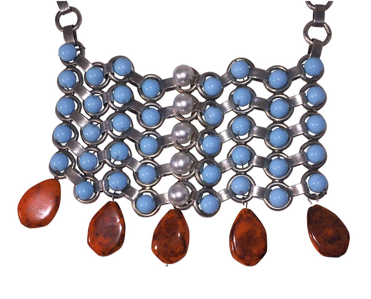 Designer Dannijo Medine Turquoise Glass Drop Necklace Size ONE SIZE - 2 Thumbnail