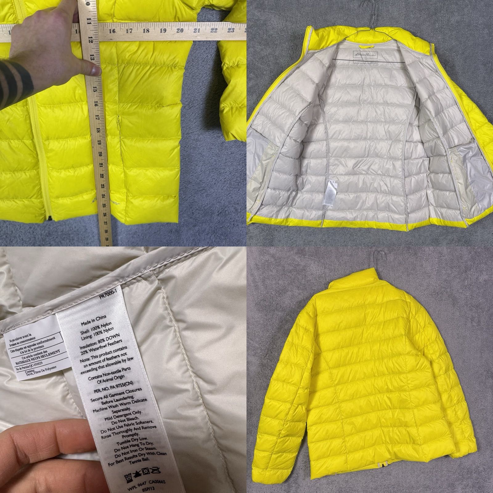 Eddie Bauer Eddie Bauer Down Jacket Women L EB650 Quilted Puffer Full Zip Neon Yellow Coat Size L / US 10 / IT 46 - 8 Thumbnail