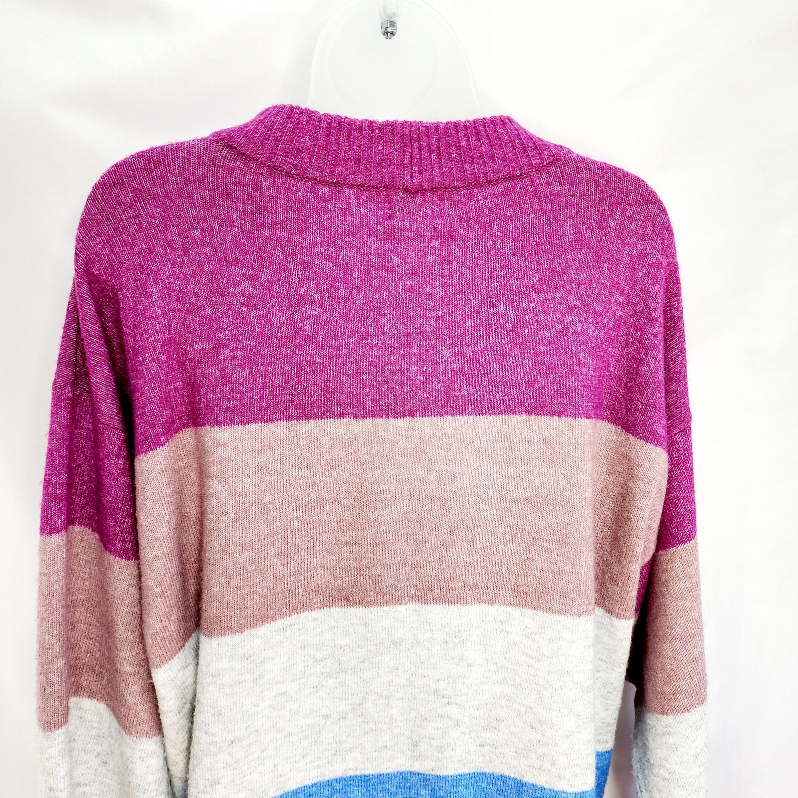 Other A New Day Purple, Gray & Blue Striped Winter Sweater Size M / US 6-8 / IT 42-44 - 11 Thumbnail