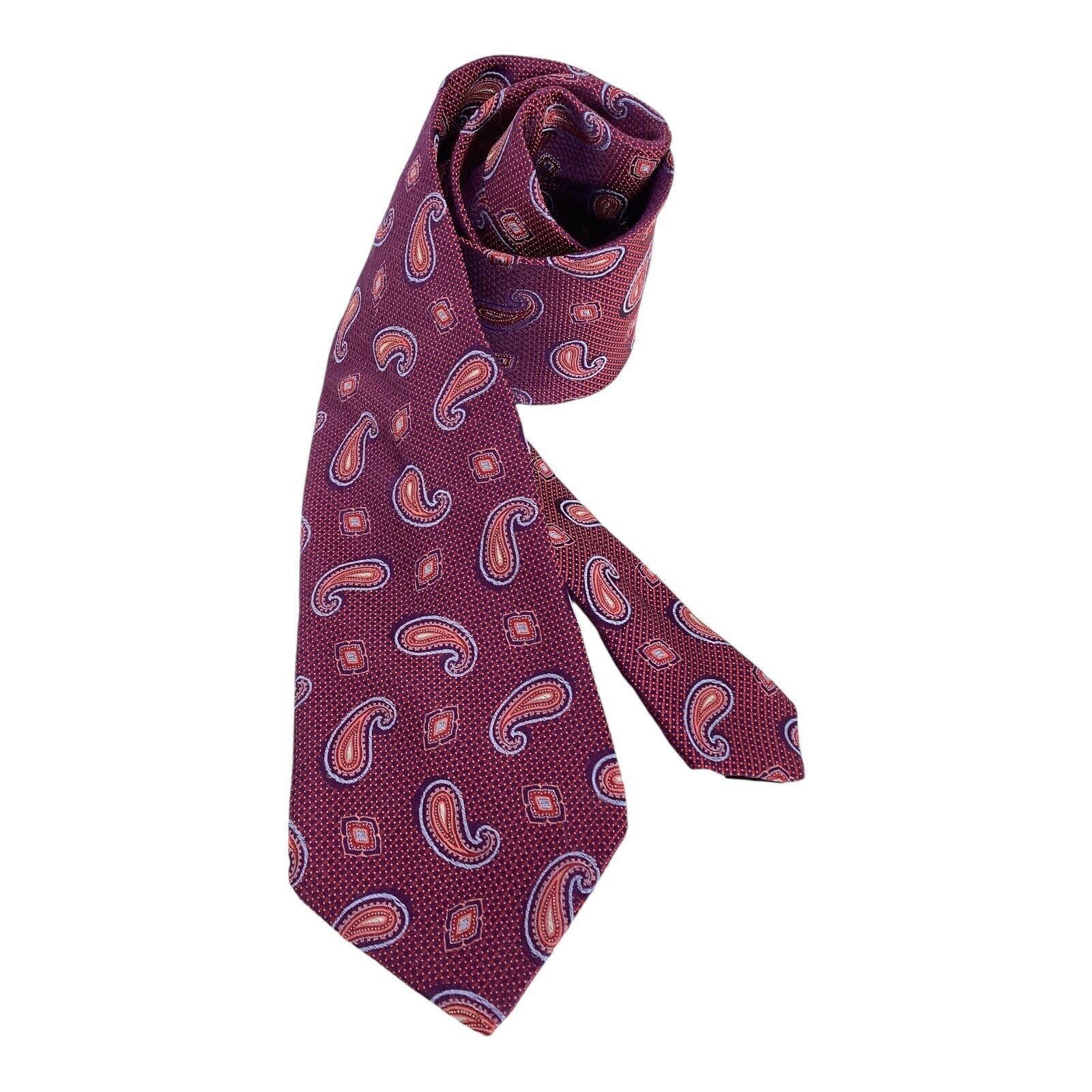 Other DION SELECTION Purple Paisley Silk Tie H.C In Canada W: 3.5" Size ONE SIZE - 1 Thumbnail
