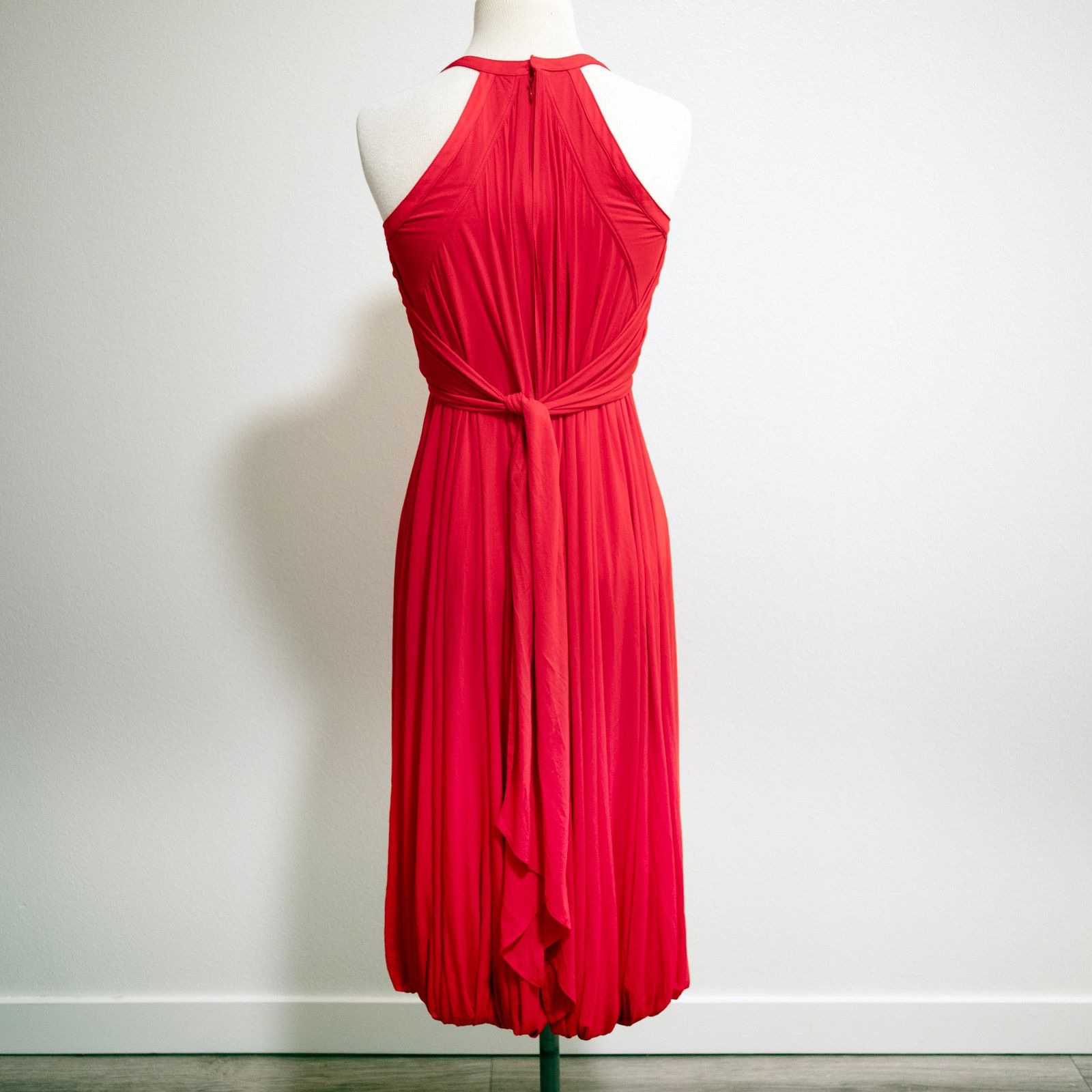 Donna Karan Donna Karan Collection Red Bubble Hem Midi Dress Size M / US 6-8 / IT 42-44 - 3 Thumbnail