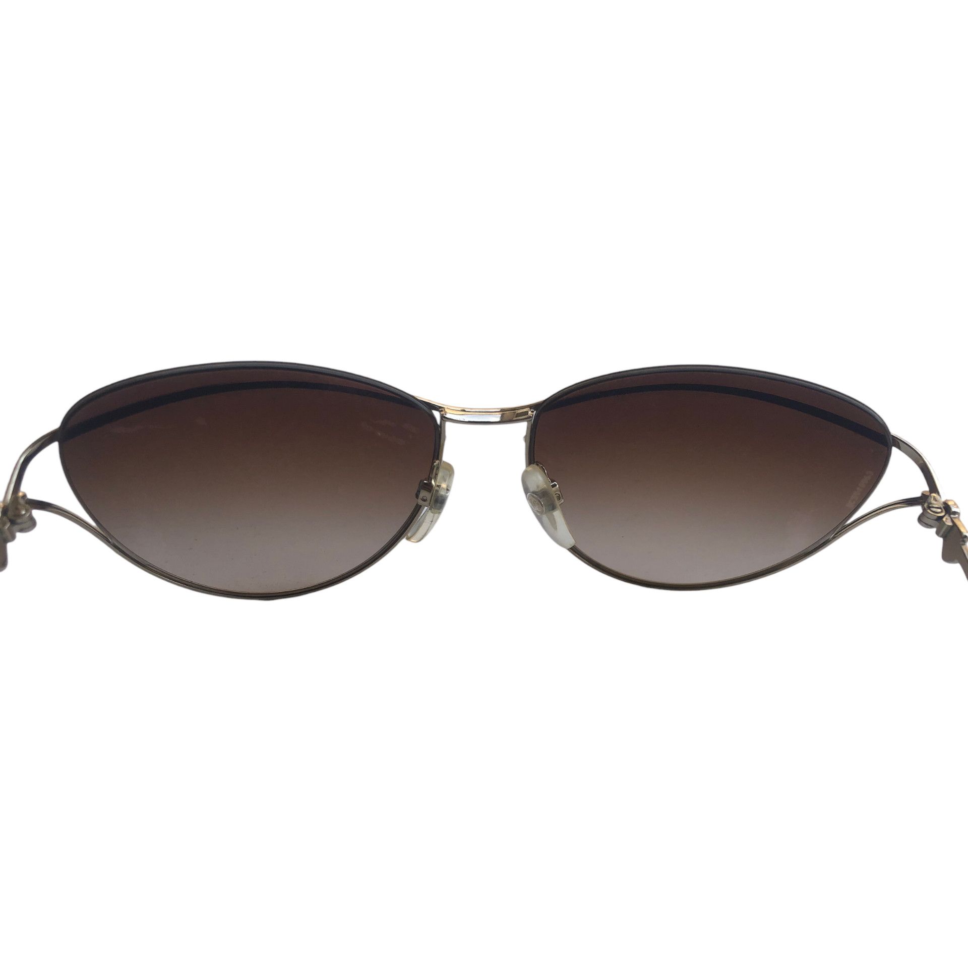 Chanel 💯CHANEL Goldtone Metal Frame And Brown Tint Sunglasses 4181 Size ONE SIZE - 2 Thumbnail