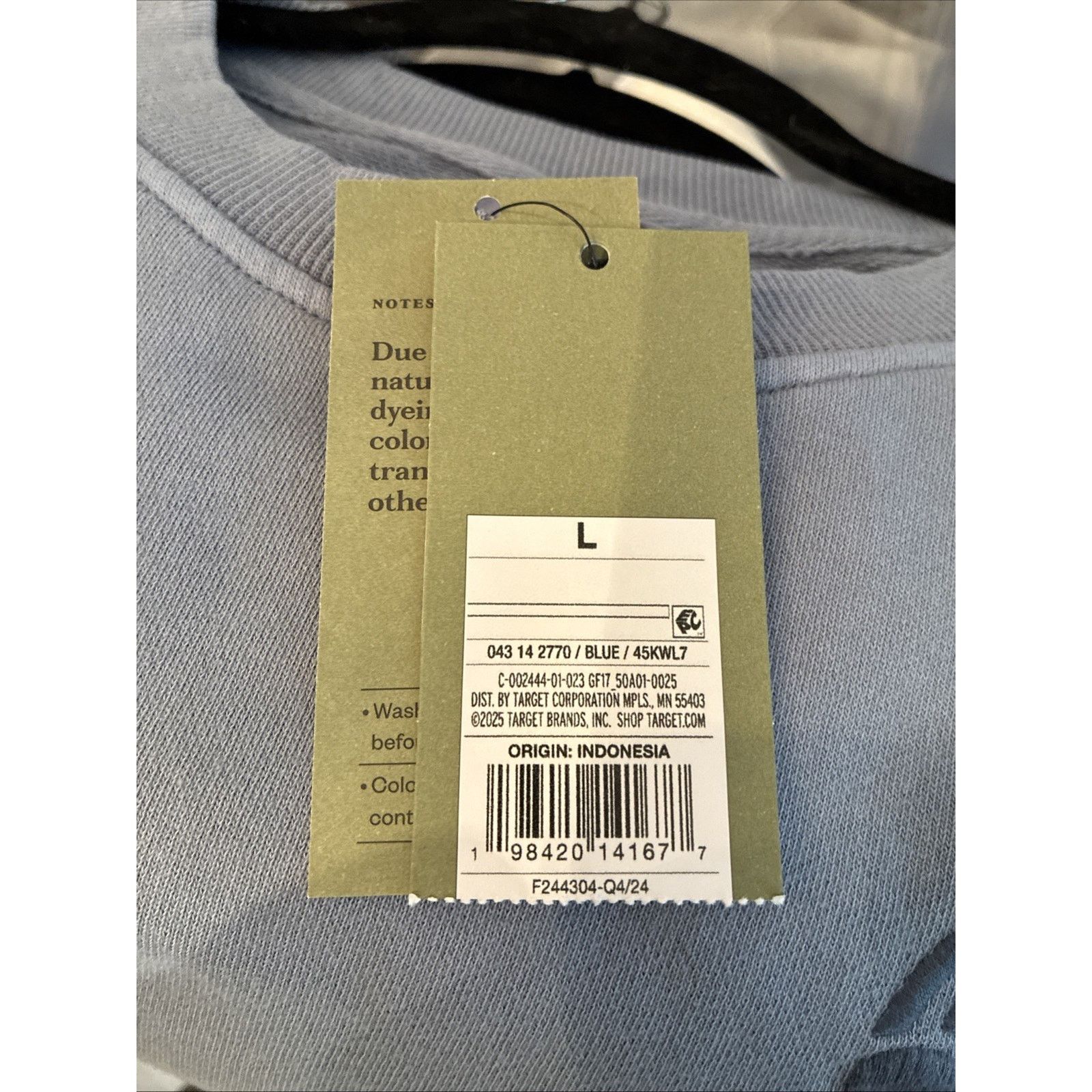 Other Men's French Terry Crewneck Pullover Heavy Sweatshirt Blue L Size US L / EU 52-54 / 3 - 2 Thumbnail