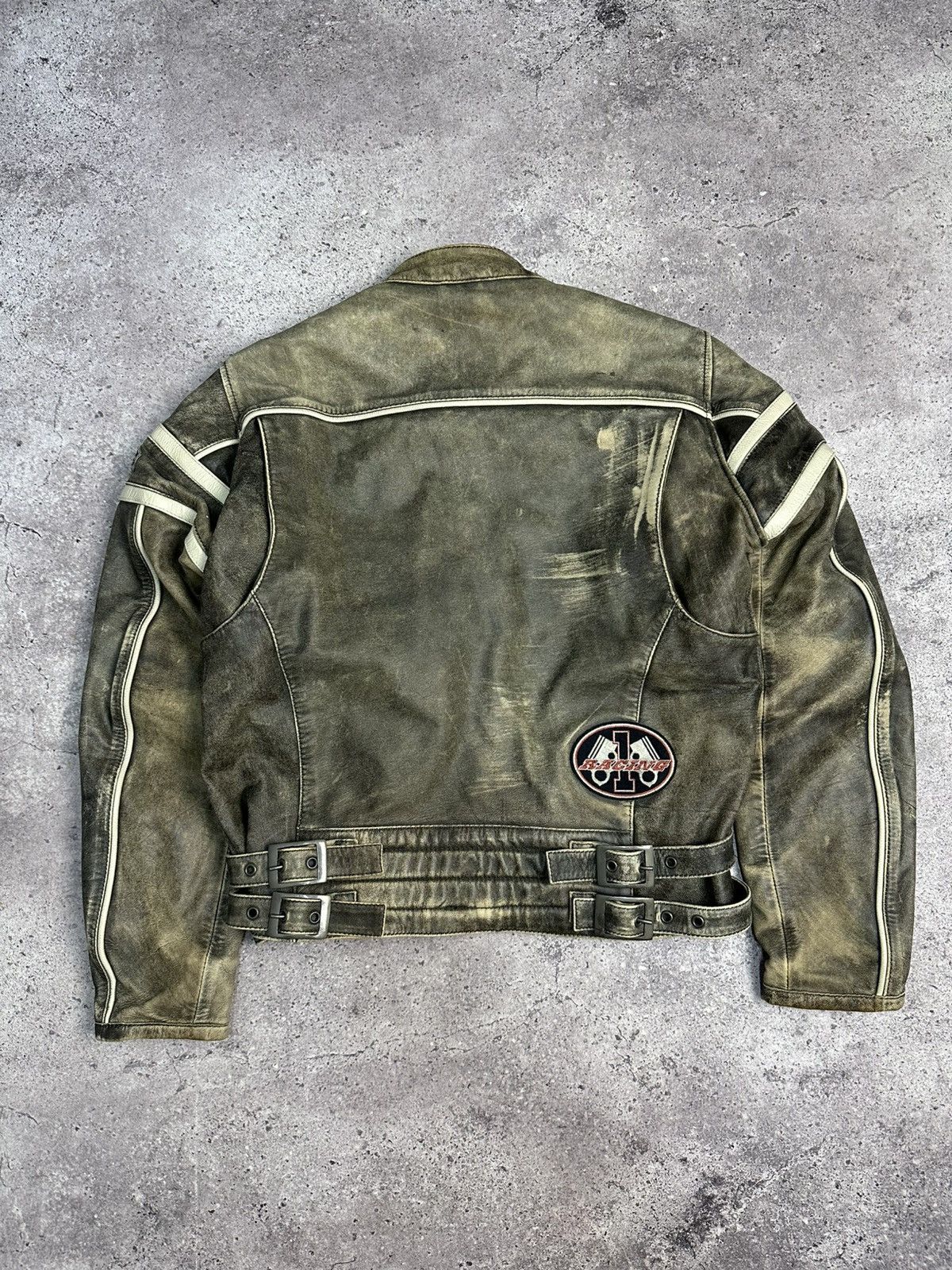 If Six Was Nine Vintage Racing Leather Jacket Biker Spirit Motors Y2K Size US L / EU 52-54 / 3 - 19 Thumbnail