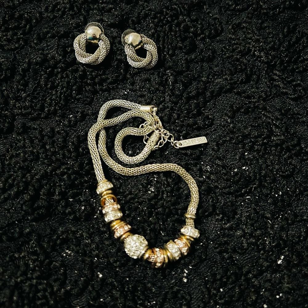 Designer Vintage Joe fresh Silver Tone Necklace and Earrings Set Size ONE SIZE - 1 Thumbnail
