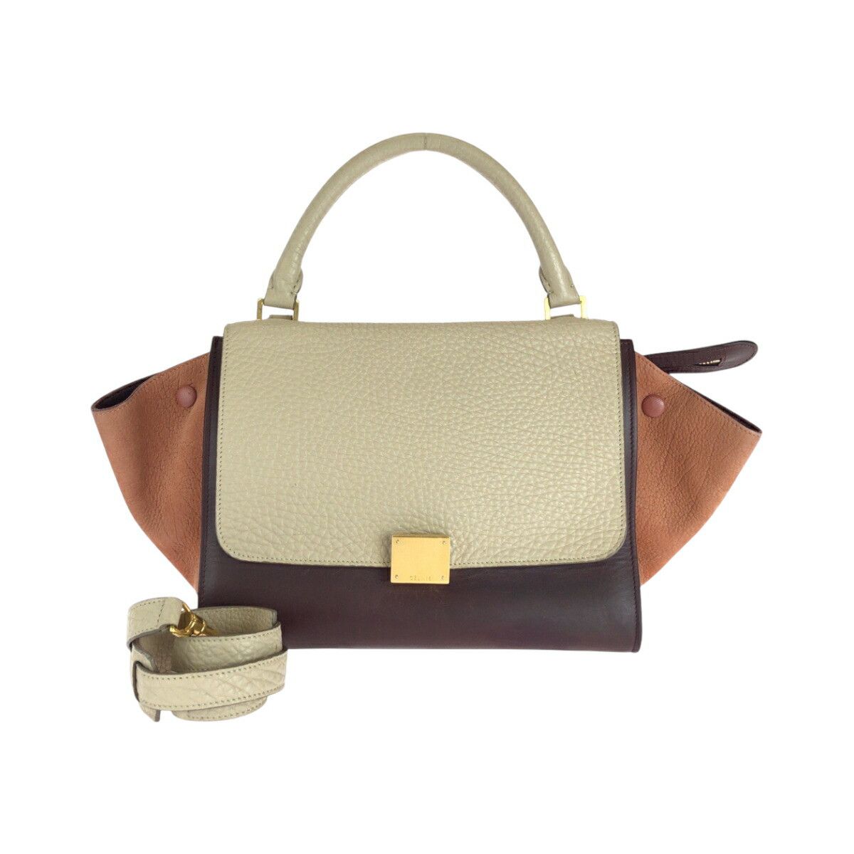 Celine Celine Leather/suede Trapeze 2Way Bag Leather Shoulder Bag in Red, Women's