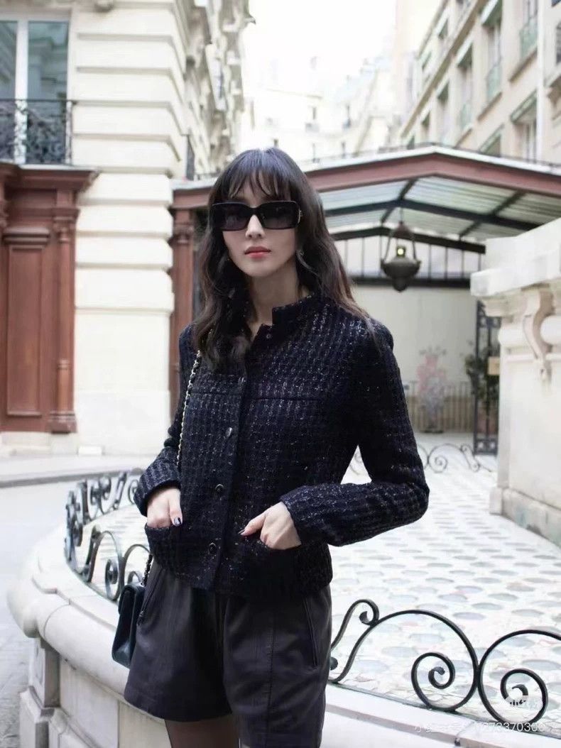 Chanel Chanel 25C black dark checkered sequin single-breasted twe Size XXS / US 00 / IT 34 - 8 Thumbnail