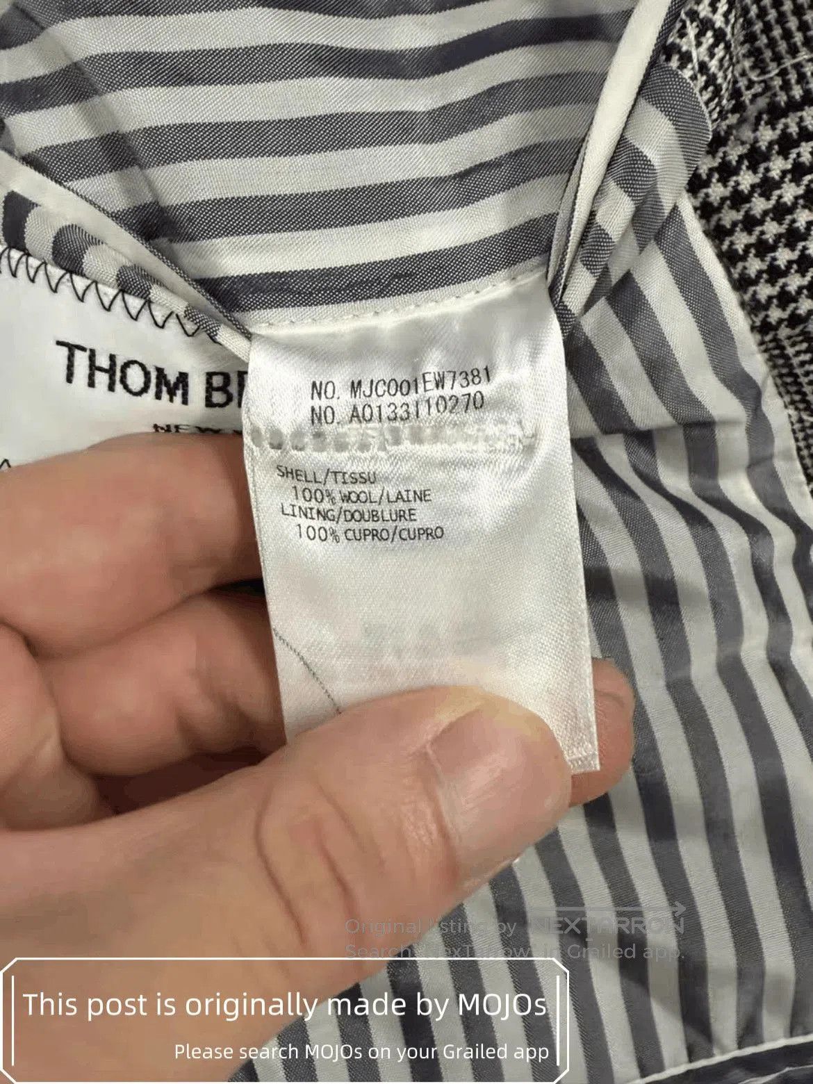 Thom Browne Sz 0 Thom Browne Gray Plaid Cotton Filled Blazer. Size US XS / EU 42 / 0 - 5 Thumbnail
