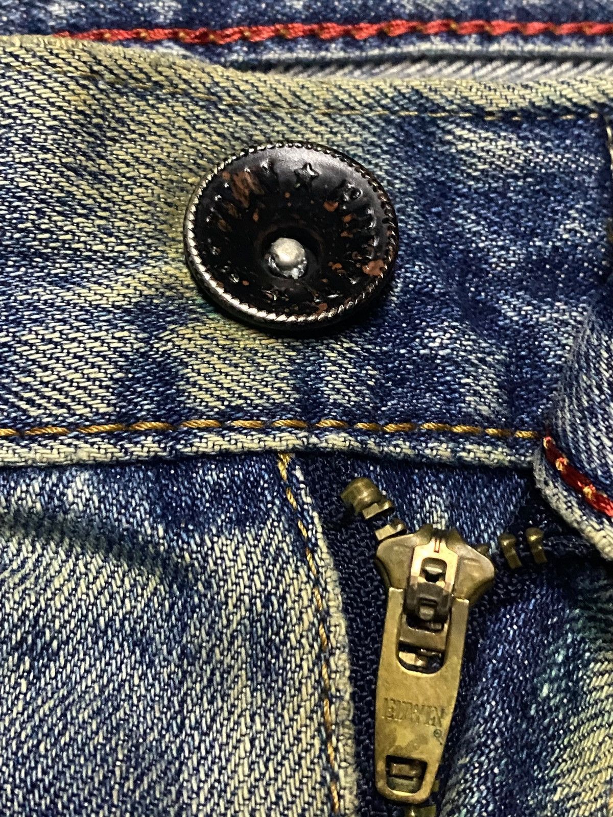 Junya Watanabe Japanese Brand Edwin XV 404 Mud Wash Distressed Baggy Jeans Size US 34 / EU 50 - 11 Thumbnail
