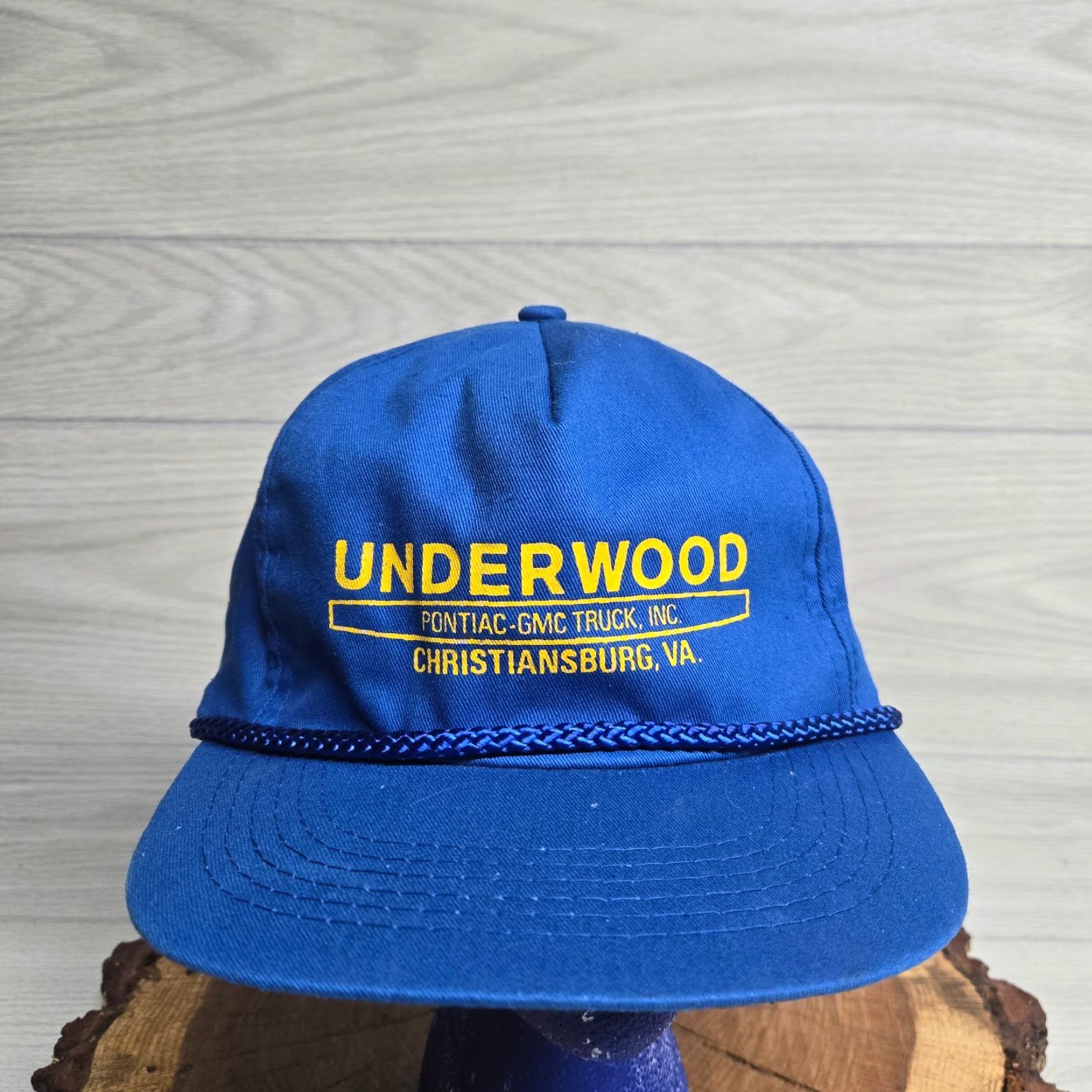 Honda VINTAGE Honda Solid Blue Baseball Cap Hat Snapback One Size Cars Dealership Mens Size ONE SIZE - 2 Thumbnail