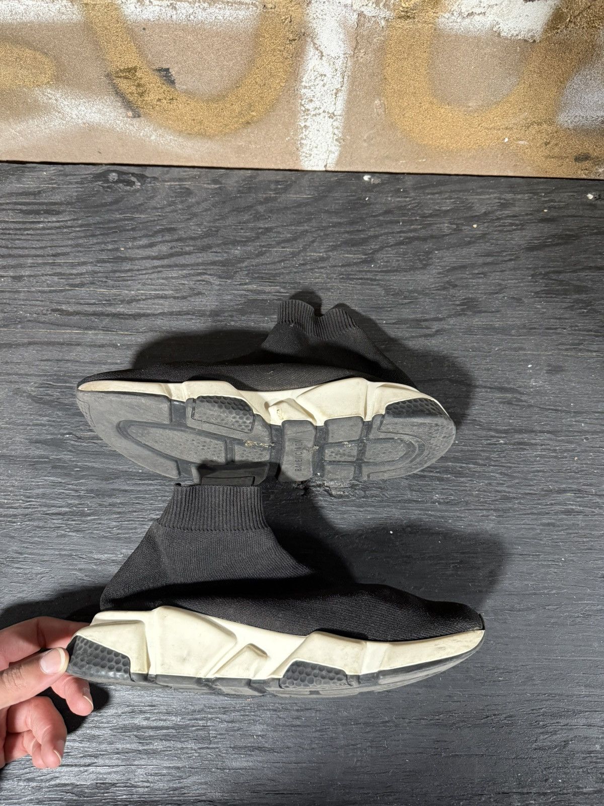 Balenciaga Balenciaga Speed Trainer Black Knit Fabric Slip On Womens 8 Size US 8 / IT 38 - 9 Thumbnail