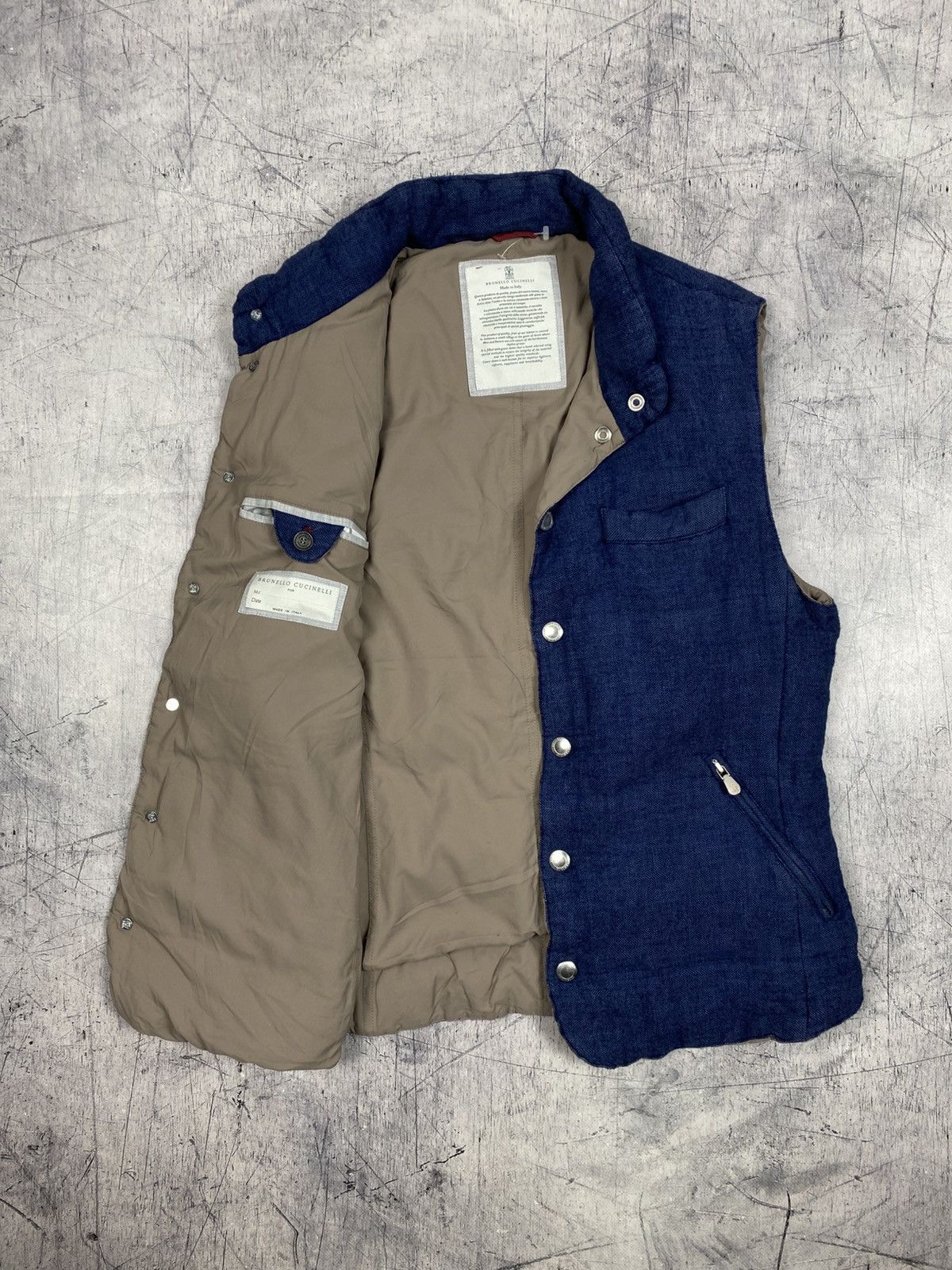 Brunello Cucinelli Brunello Cucinelli Linen Wool Silk Down Padded Vest Size US M / EU 48-50 / 2 - 9 Thumbnail