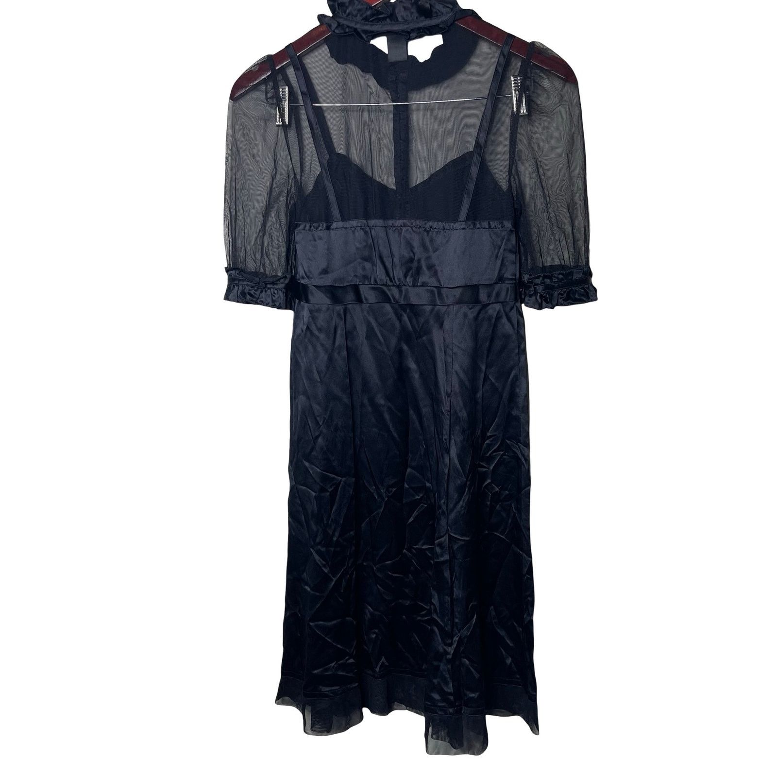Marc Jacobs Marc Jacobs 100% Silk Black Mesh Neck Mini Dress sz 2 Size XS / US 0-2 / IT 36-38 - 4 Thumbnail