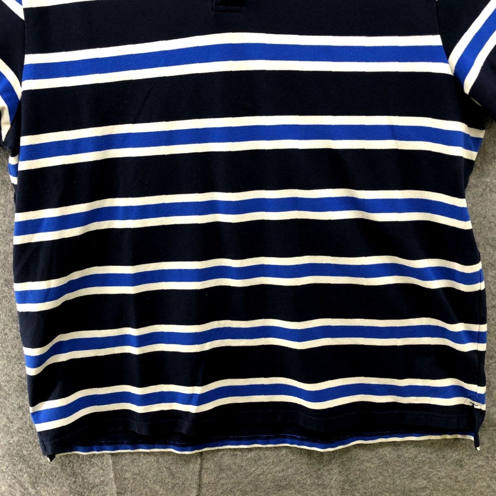 Old Navy Old Navy Polo Shirt Mens 2XL Short Sleeve Blue Striped Cotton Blend Shirt Polo Classic Preppy Casual Mens XX L Size US XXL / EU 58 / 5 - 4 Thumbnail
