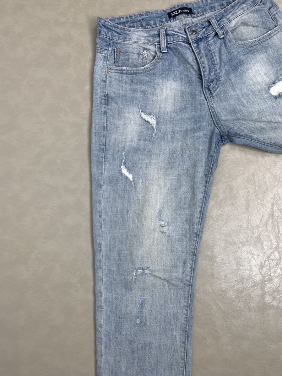 Japanese Brand Light Blue KQ Jeans Streetwear Size US 32 / EU 48 - 4 Thumbnail