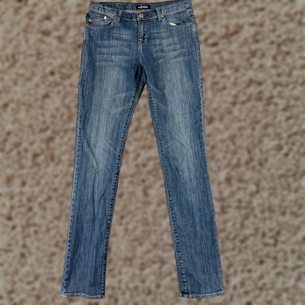 Vintage Vintage Rock & Republic Blue Skinny Denim Jeans Womens 29 Mid Rise Slim Stretch Stretching Size 29" - 1 Thumbnail