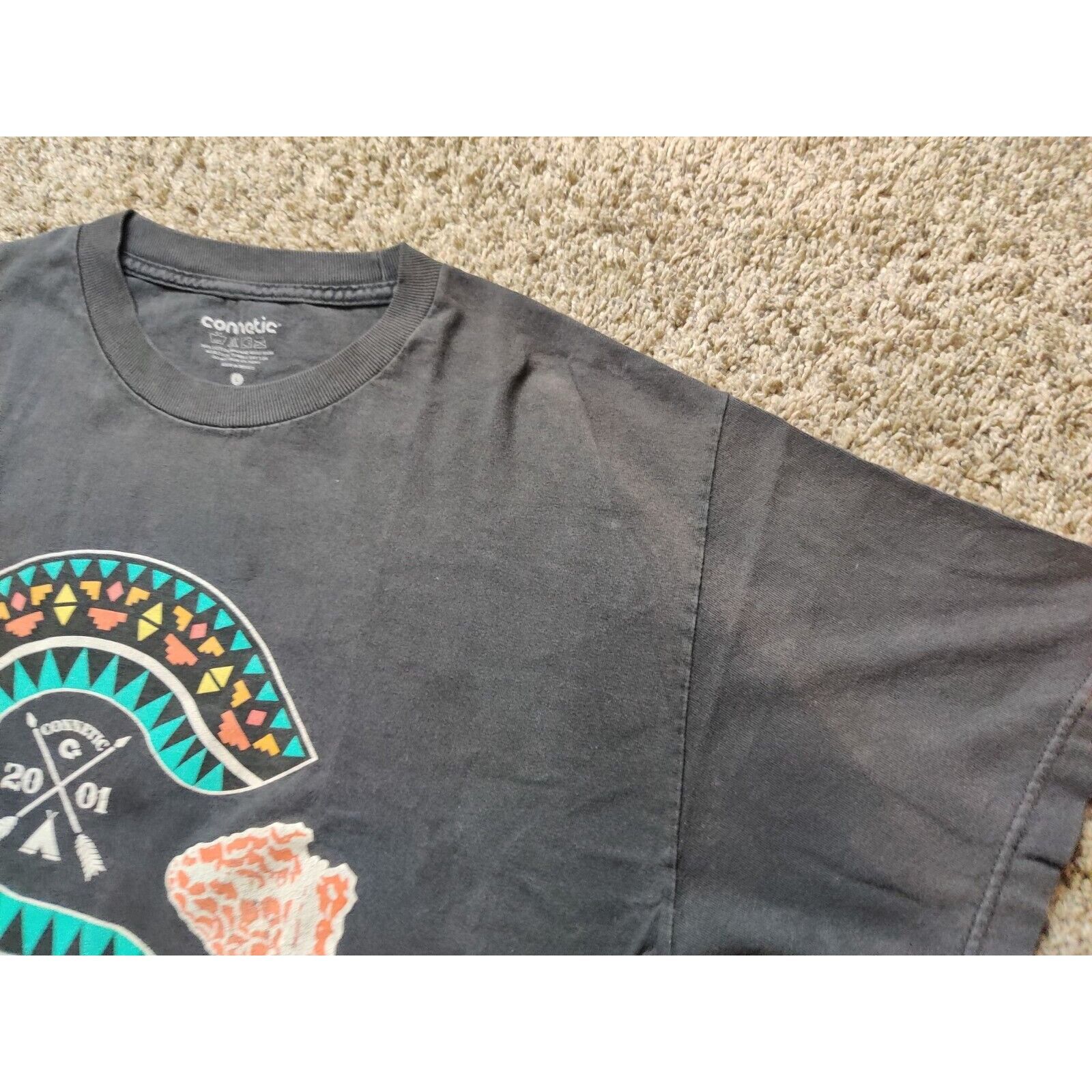 Other Connetic Shirt Adult Mens Large Faded Black Spell Out Logo Size US L / EU 52-54 / 3 - 4 Thumbnail