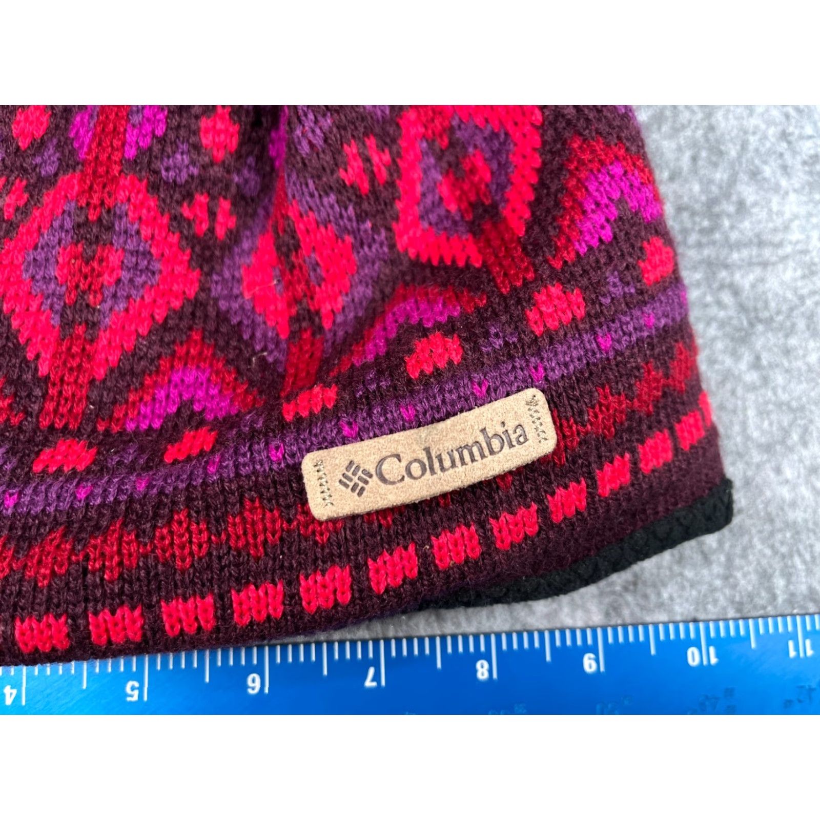 Pinko Columbia Beanie Toque Adult One Size Pink Acrylic Poly Lined Thermal Reflective Geometric Pattern Unisex Adults Hat Mens Womens Size ONE SIZE - 2 Thumbnail