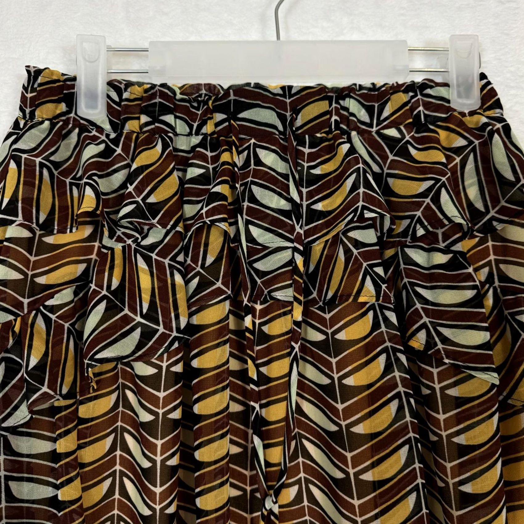 Scotch & Soda Scotch & Soda Mini Skirt Women’s XS Rust Black Gold Ruffled Tassel Cotton W217 Size 26" / US 2 / IT 38 - 3 Thumbnail