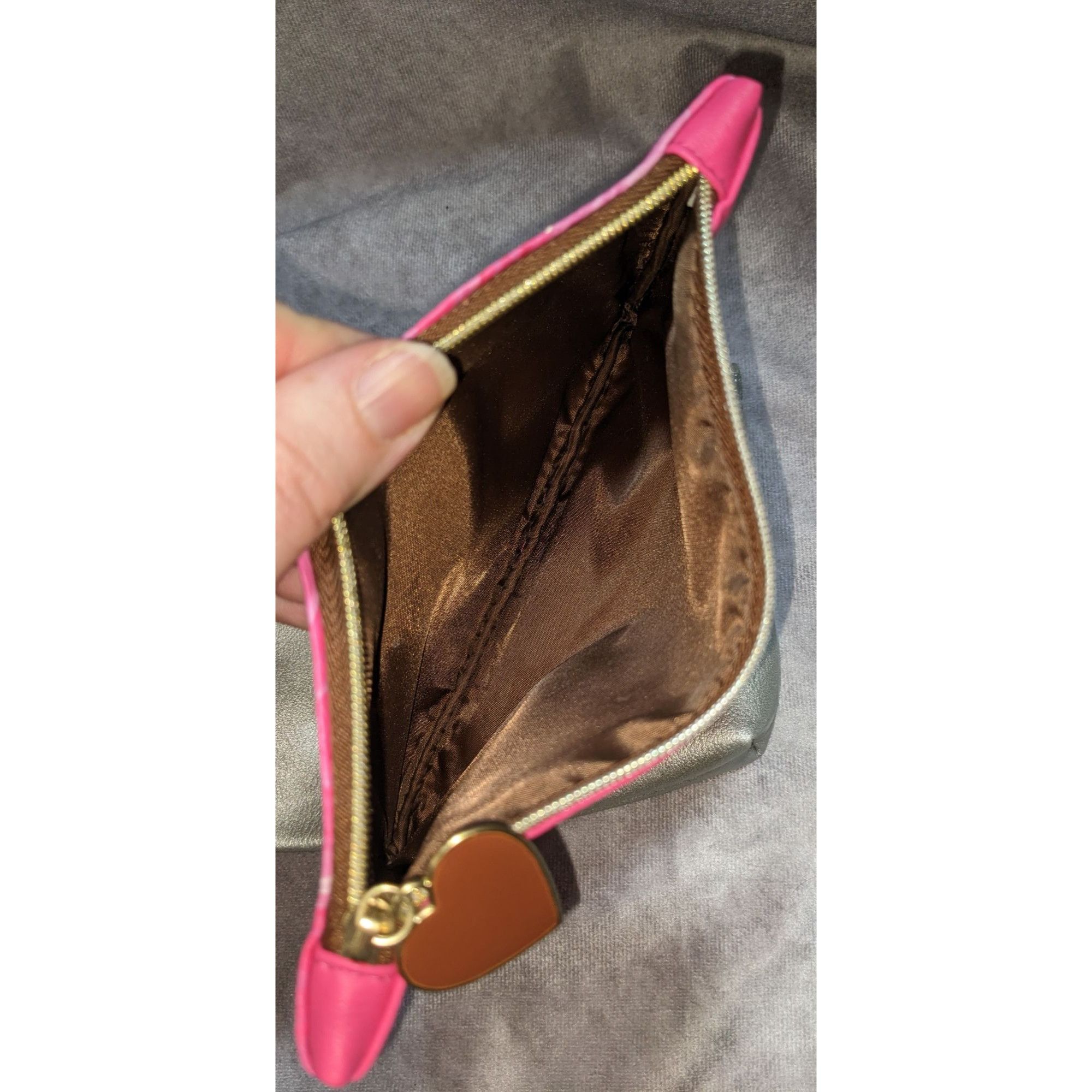 Other Ipsy Pink Swirl & Silver Glitter Zip Pouch Set Size ONE SIZE - 6 Thumbnail