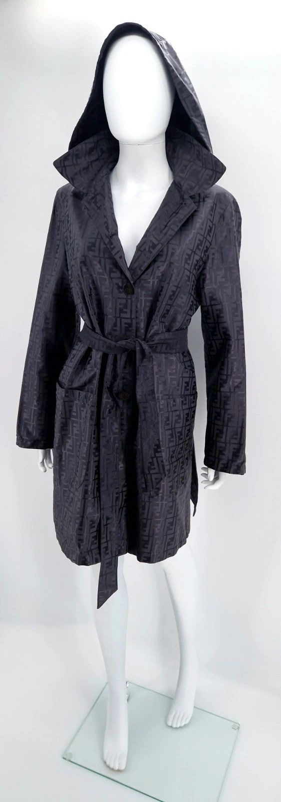 Fendi Fendi Zucca FF Monogram Hooded Trench Coat Size S / US 4 / IT 40 - 12 Thumbnail