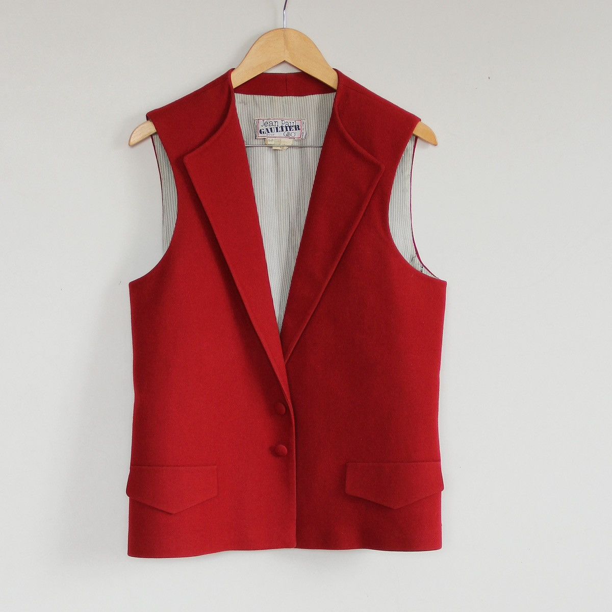 Jean Paul Gaultier Vintage 80s Jean Paul Gaultier Wool Waiters Vest Size US L / EU 52-54 / 3 - 5 Thumbnail
