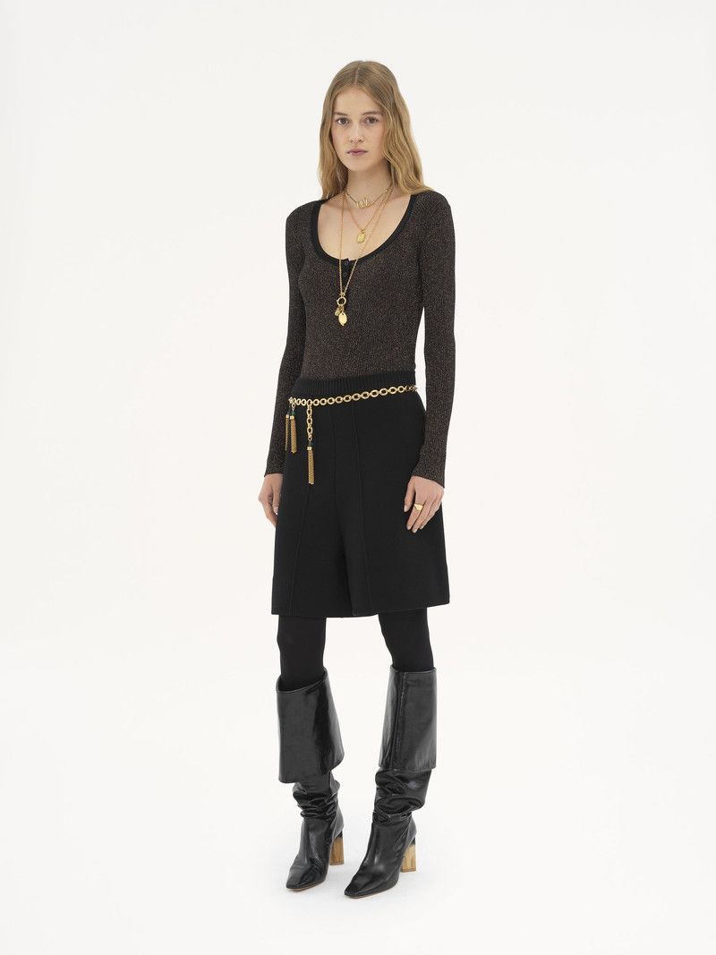 Chloe o1loc1c11125 Pullover in Black/Gold lurex Size M / US 6-8 / IT 42-44 - 2 Thumbnail