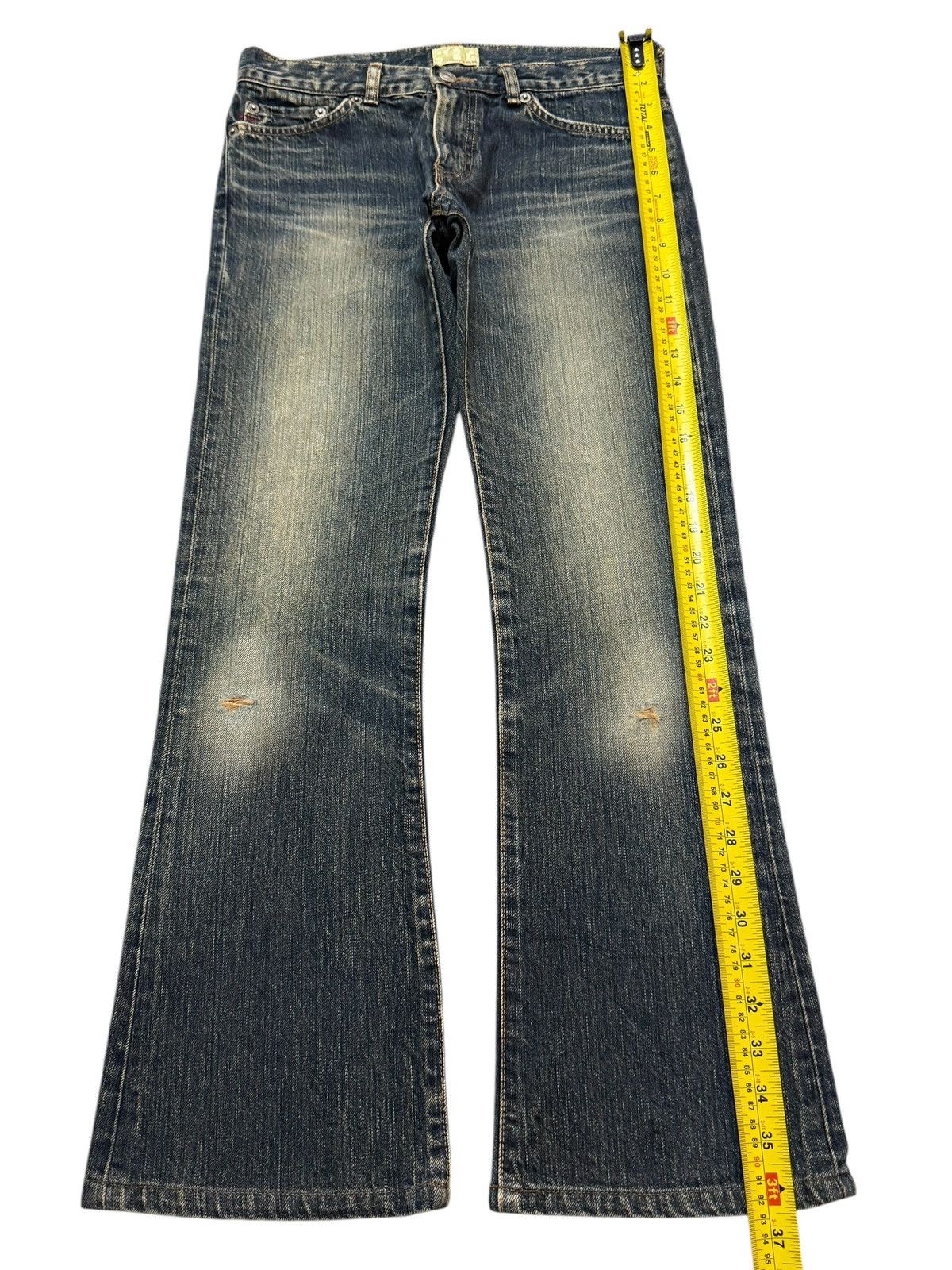 Edwin Vintage 90 Edwin 505 Blue Faded Wash Wide Leg Flare Jeans Size 28" / US 6 / IT 42 - 11 Thumbnail