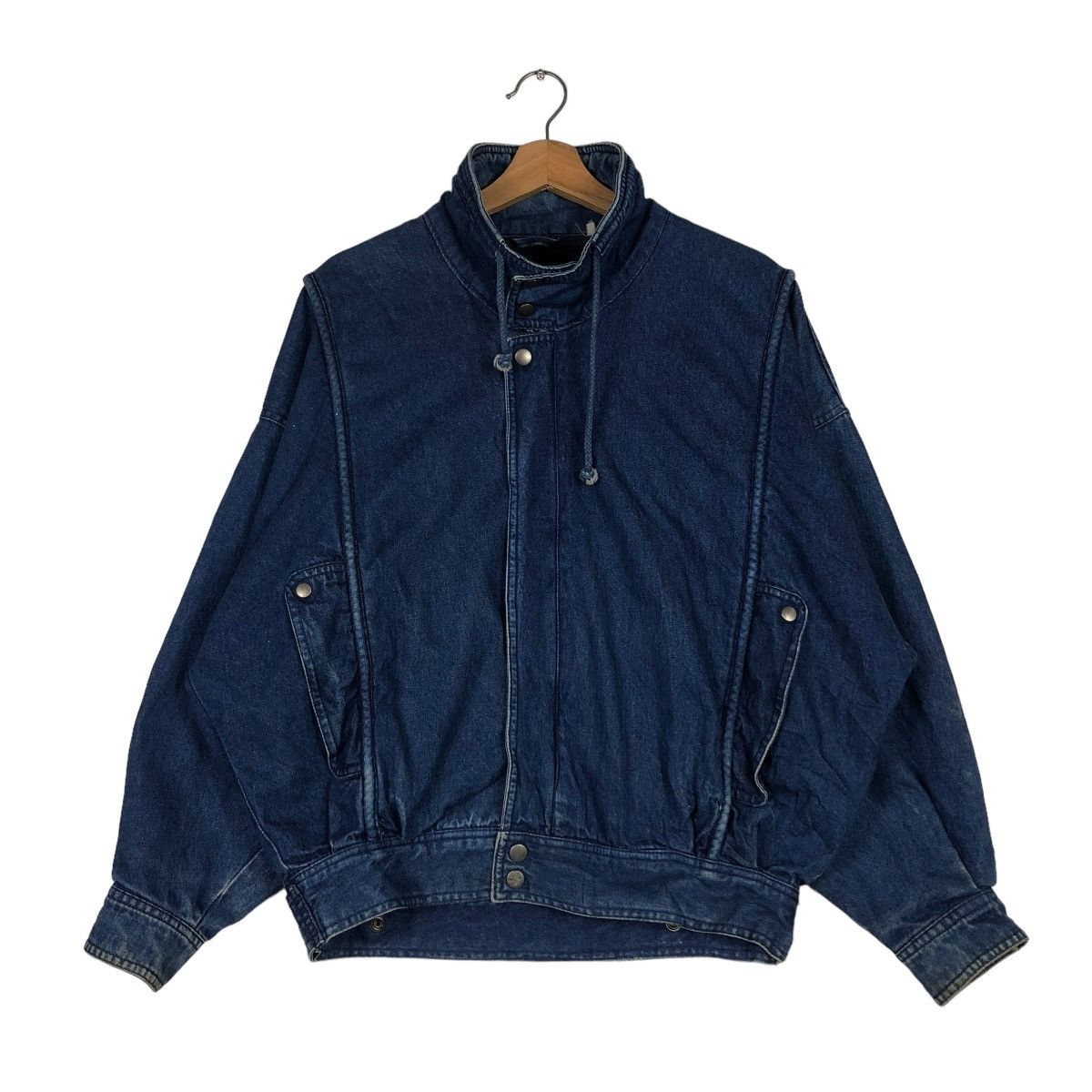 Japanese Brand VINTAGE BOMBER JACKET DENIM PARACHUTE RIVERSON ISSEY MIYAKE Size US M / EU 48-50 / 2 - 3 Thumbnail