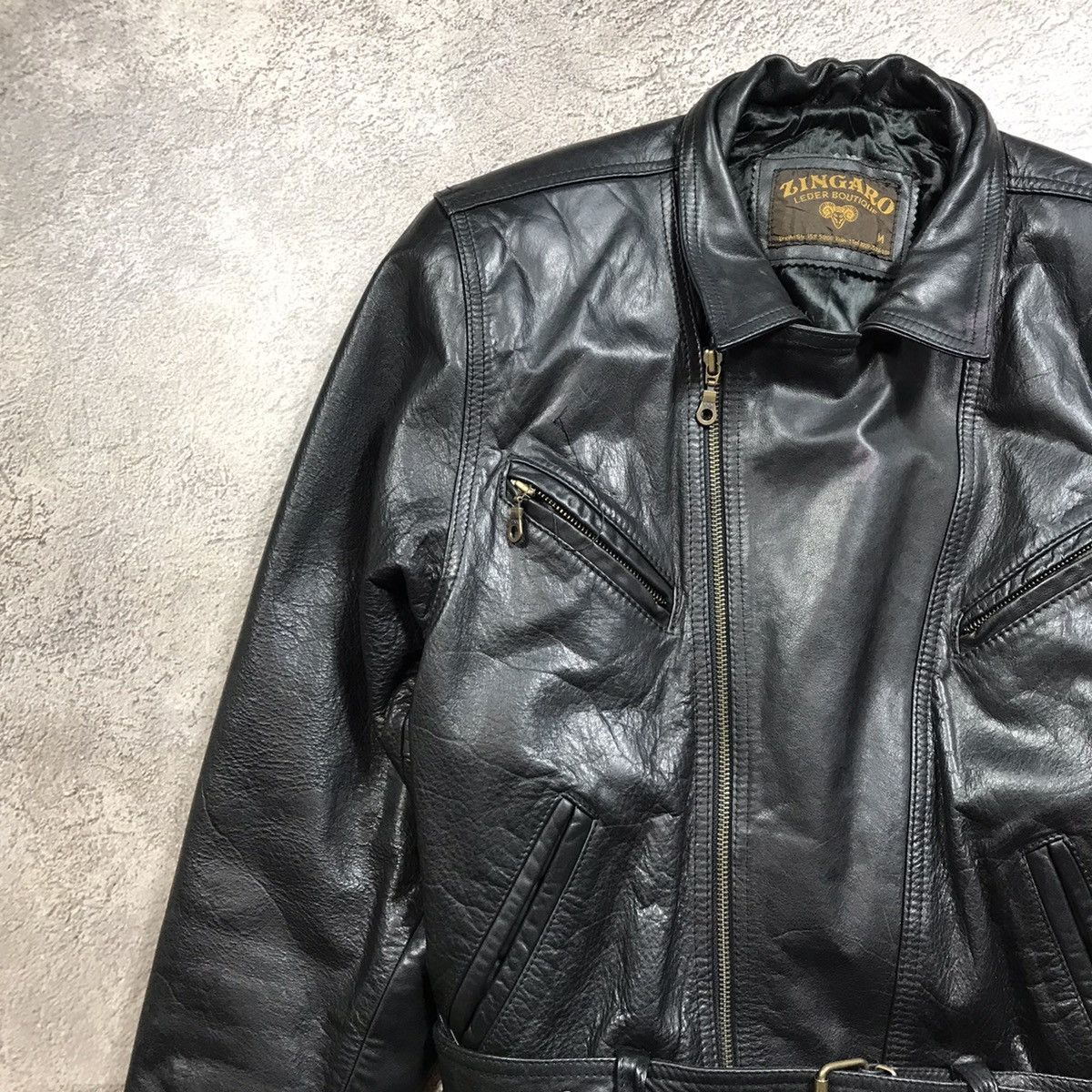 Vintage Vintage 90s Japanese Biker Jacket Black Leather Punk Baggy M Size M / US 6-8 / IT 42-44 - 3 Thumbnail